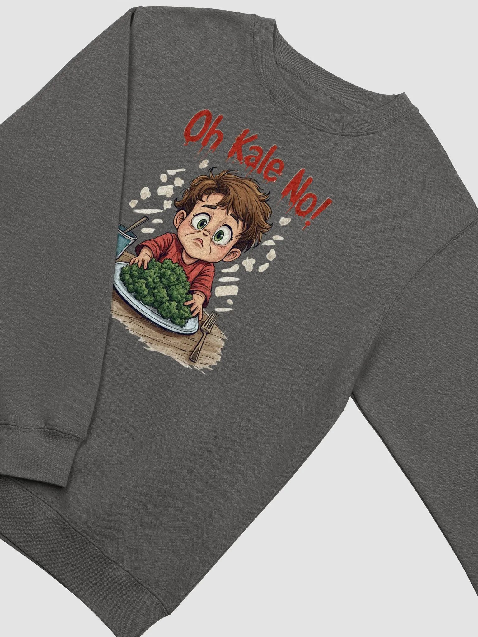 Oh Kale No! Distressed Cartoon Crewneck Sweatshirt product image (13)