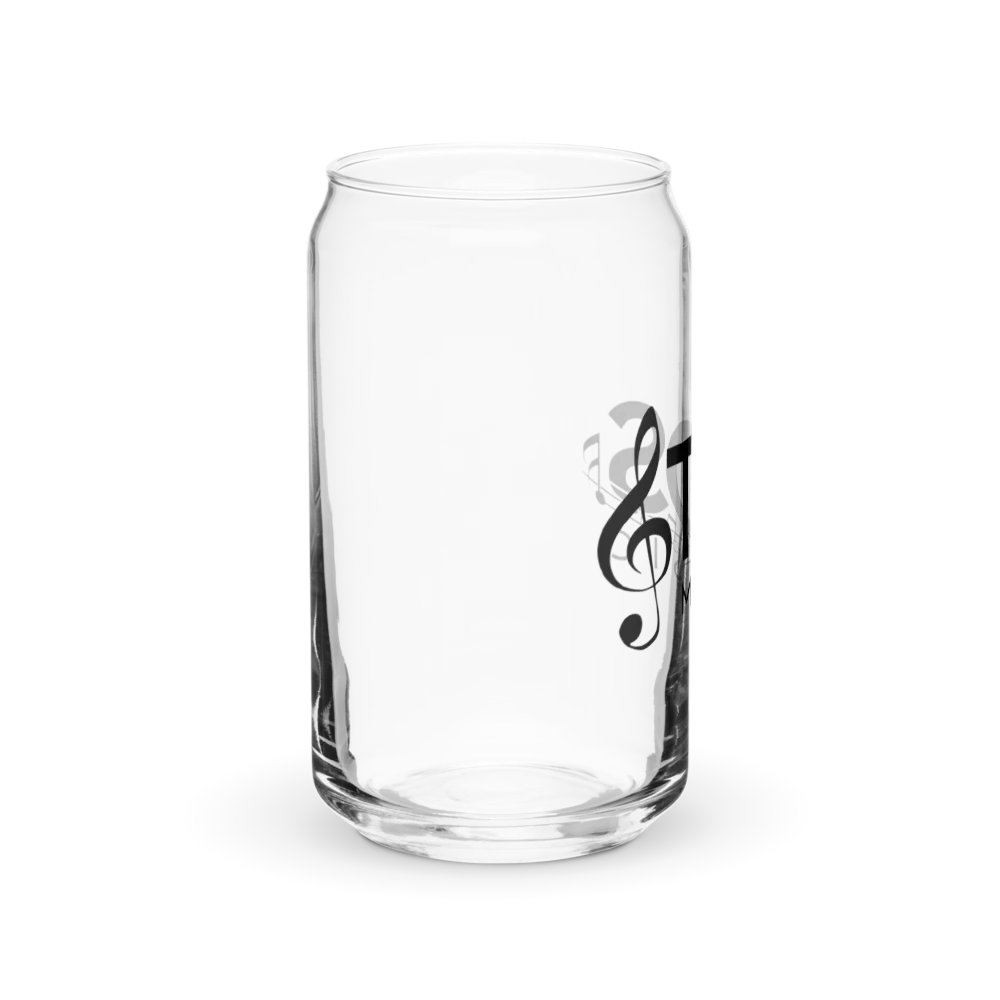 TDS Music Can-Shaped Glass with Bamboo Lid and Metal Straw - 16oz Music Themed product image (10)
