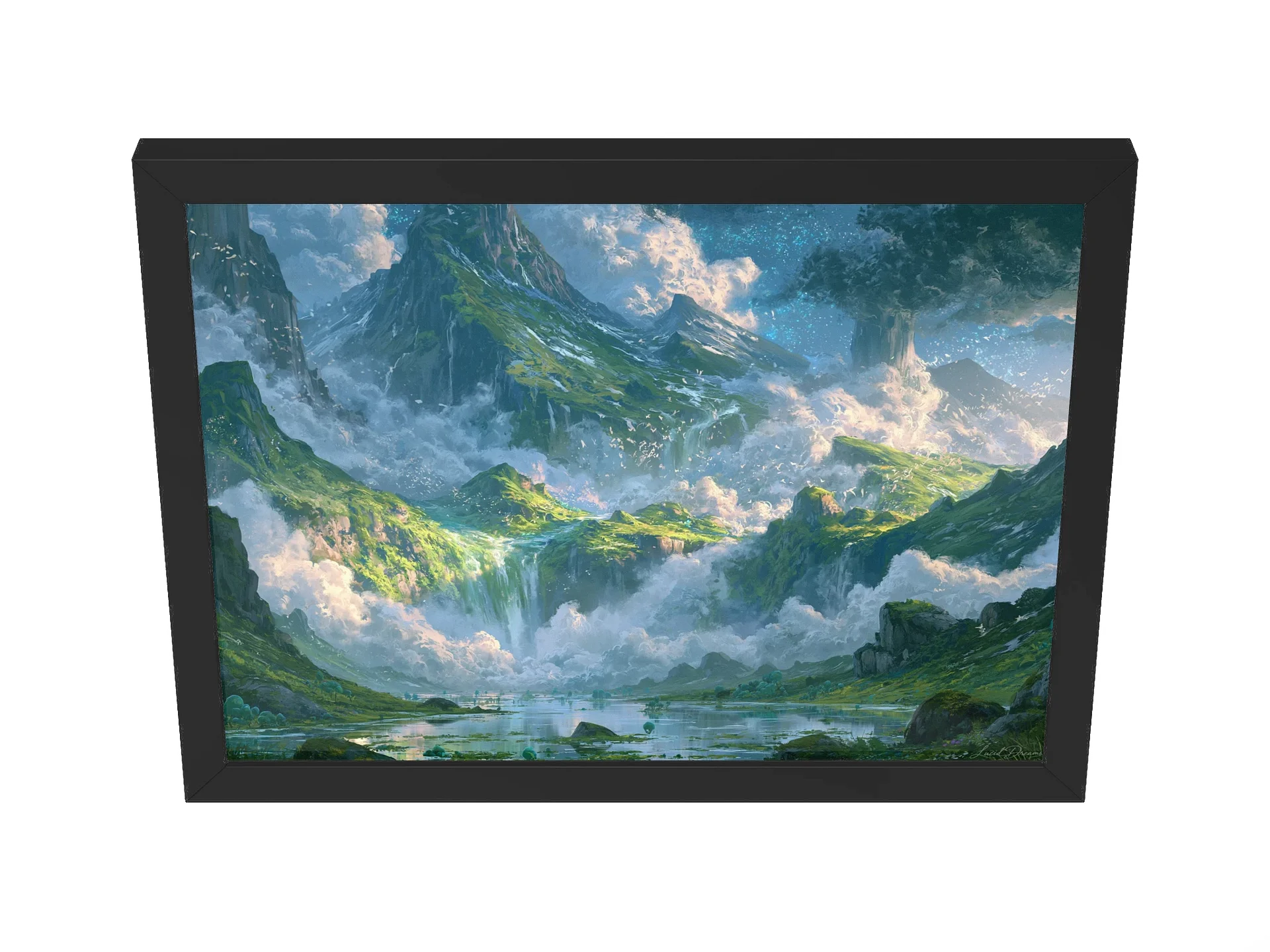 Emerald Mountains Framed Art Print — The Emerald Sky Mountains product image (2)