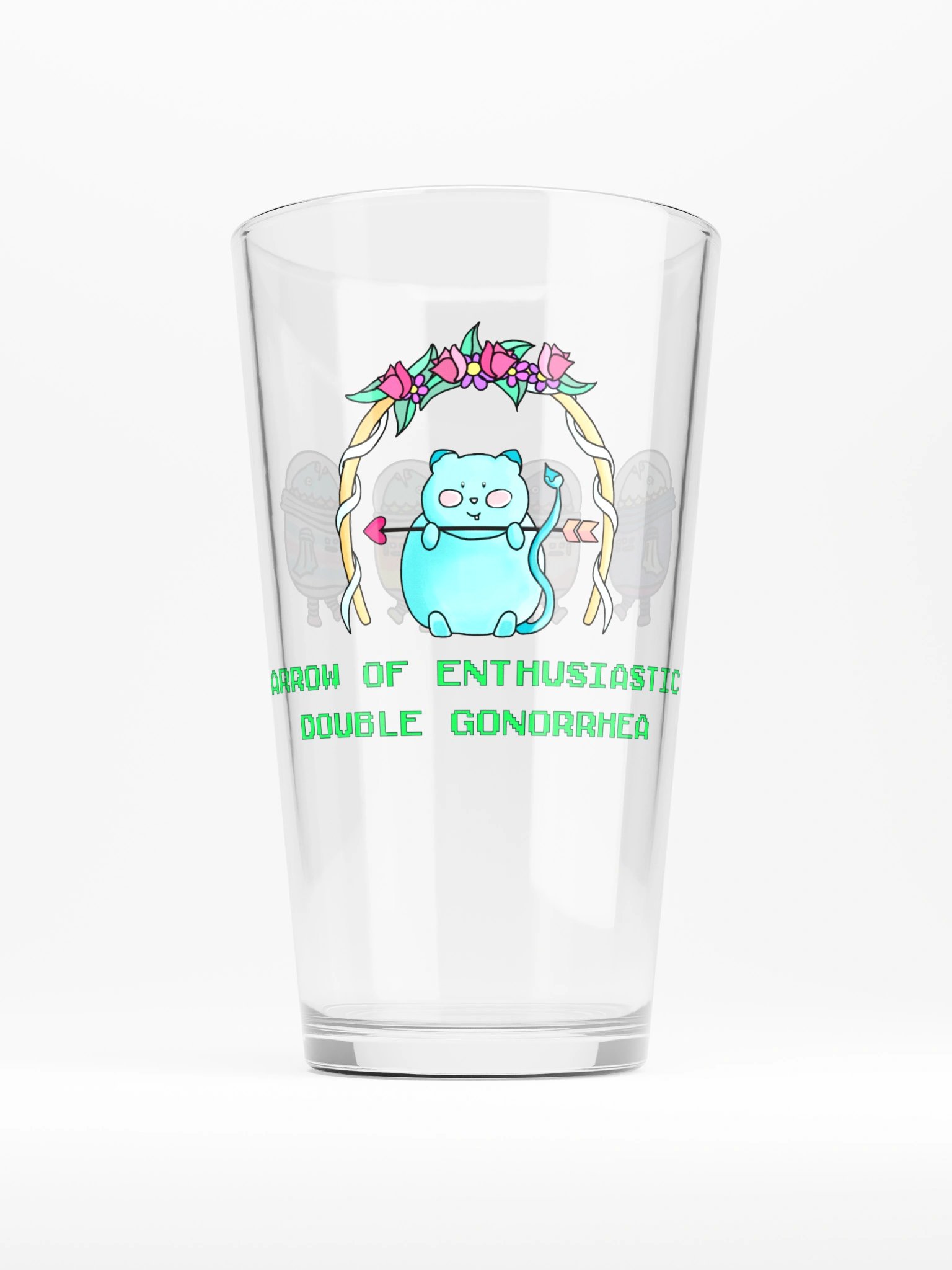 Arrow of Enthusiastic Double Gonnorhea Pint Glass product image (1)