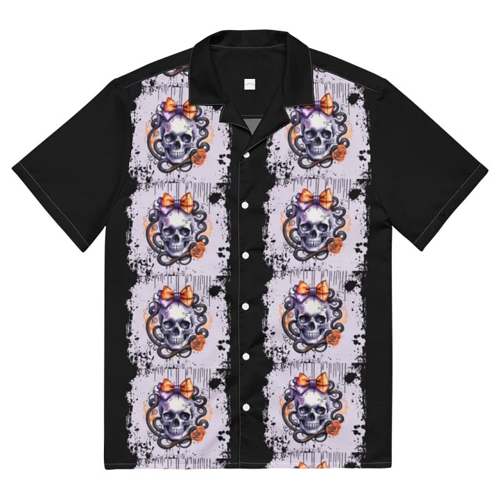 Unisex Skull and Snake Design Coquette Style Button Down Shirt product image (2)