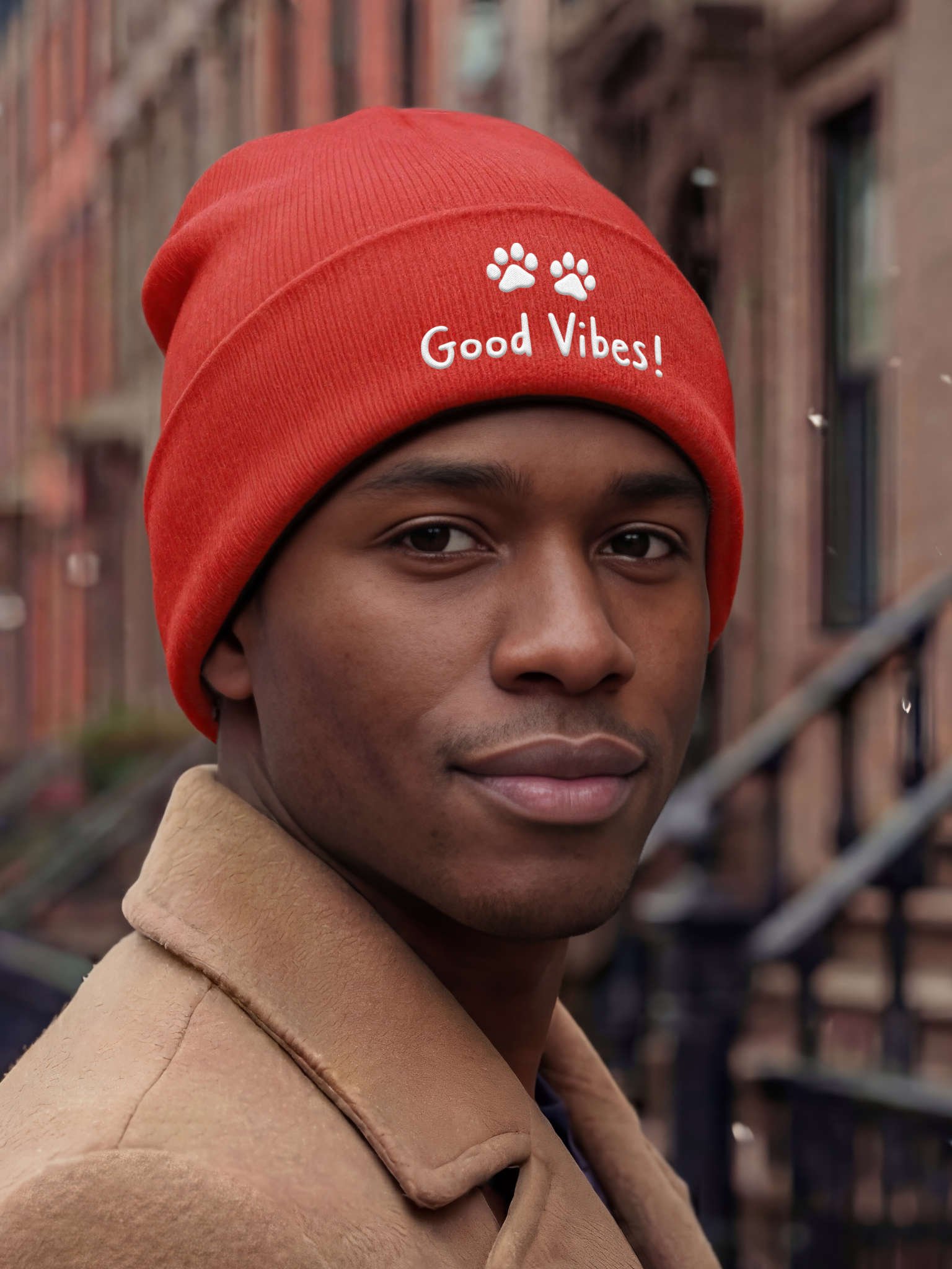 Good Vibes! Embroidered Cuffed Beanie – Soft & Cozy Unisex Accessory for Everyday Elegance product image (9)