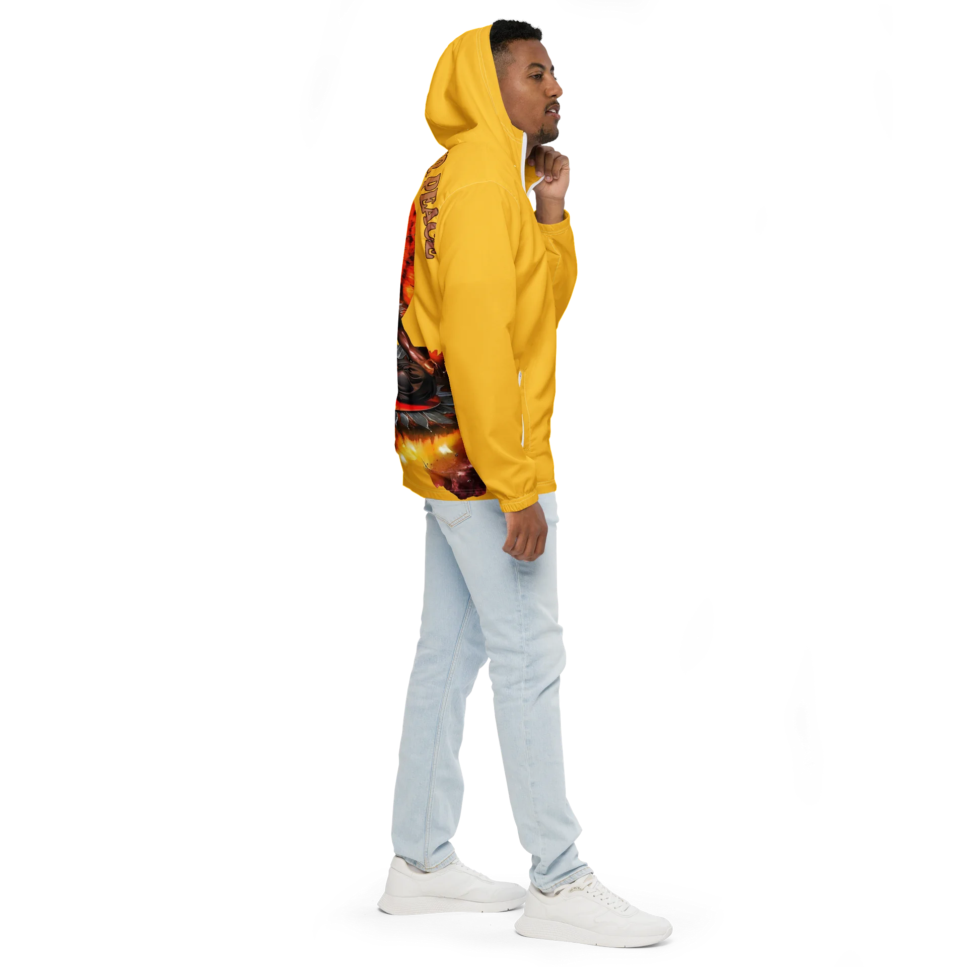 Gold Protect Your Peace Painted Windbreaker product image (6)