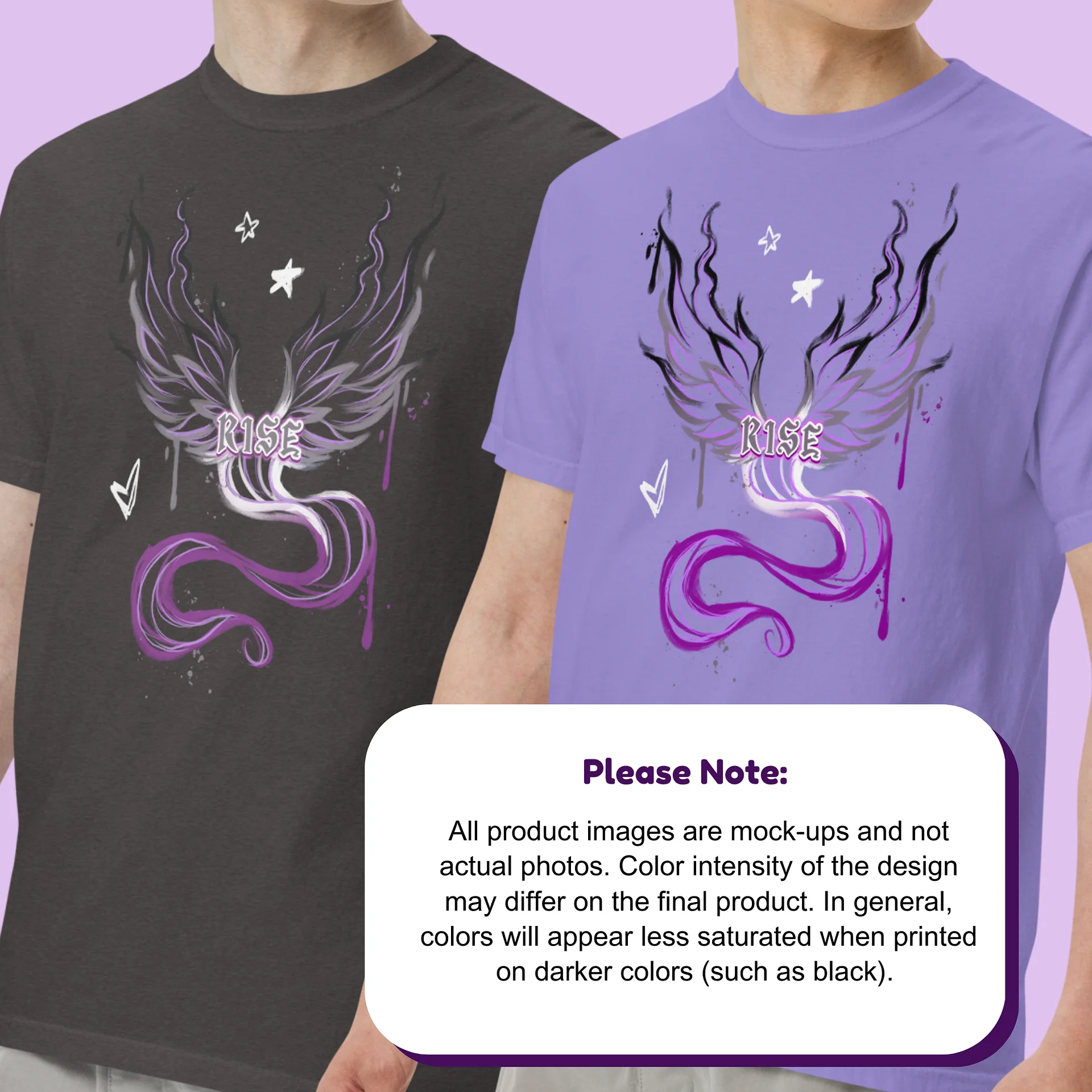 RISE Collection: Subtle Asexual Pride Phoenix Tee product image (5)