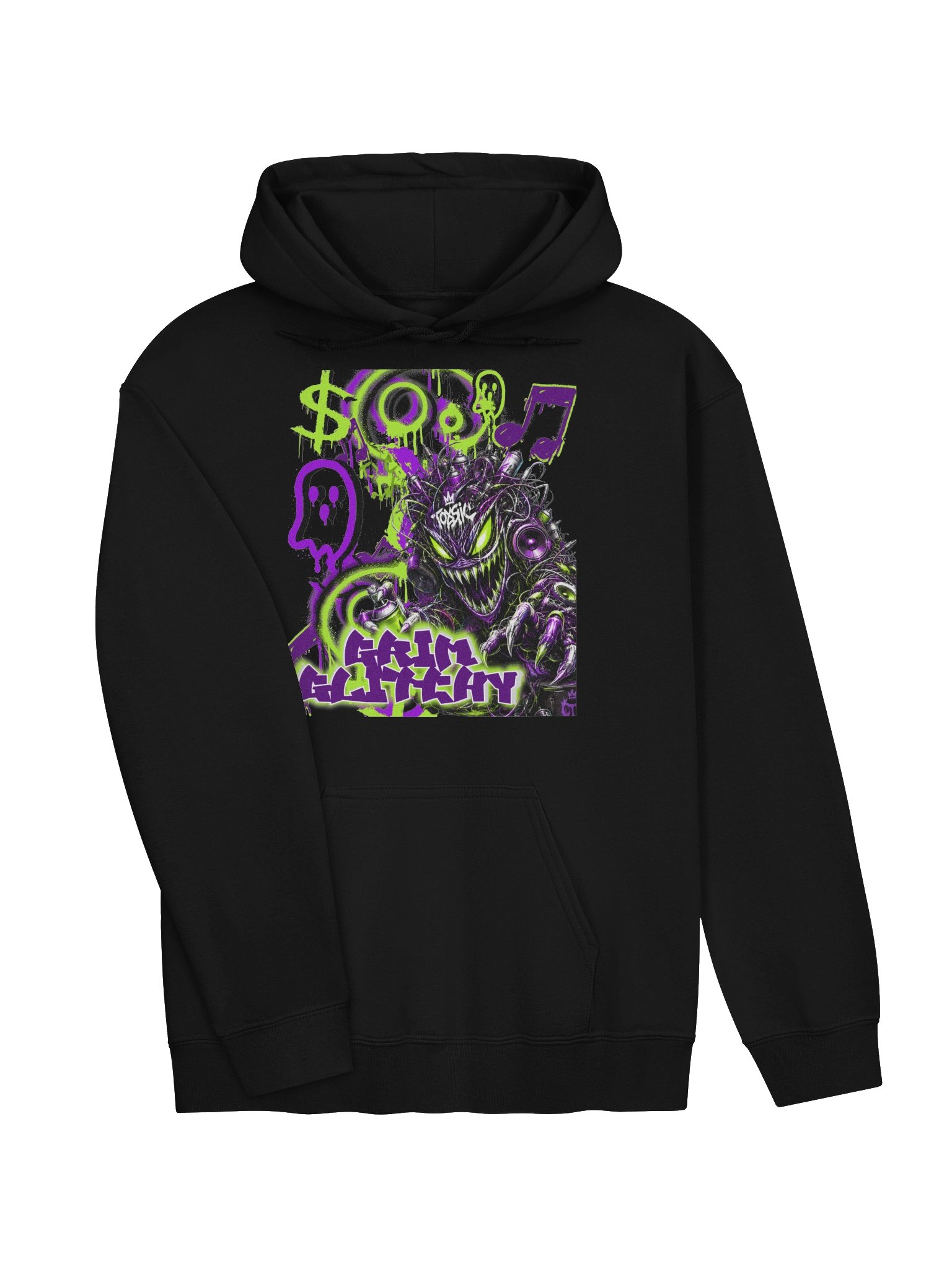Grim Glitchy Neon Hoodie product image (3)