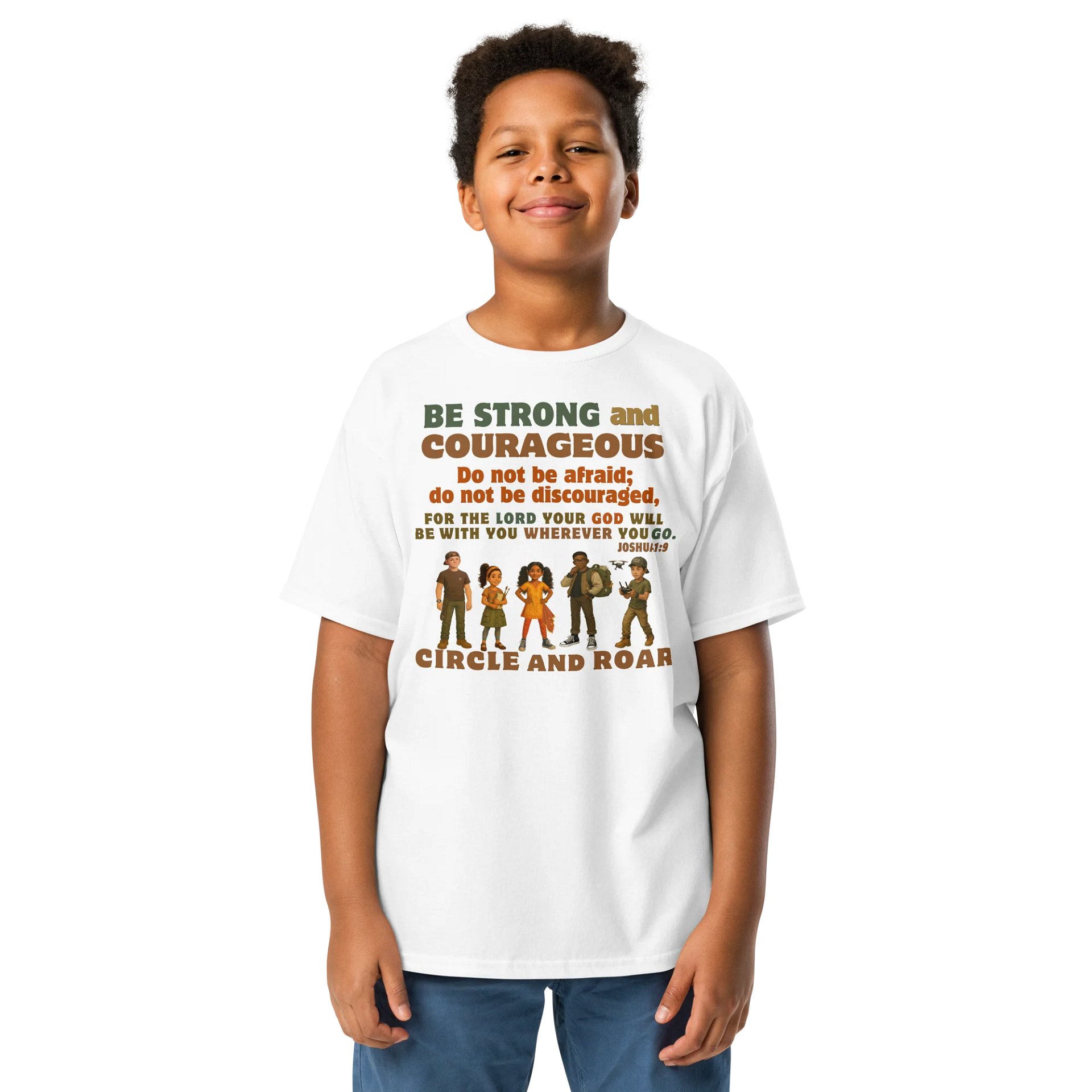 Joshua 1:9 Circle and Roar Kids T-Shirt product image (4)