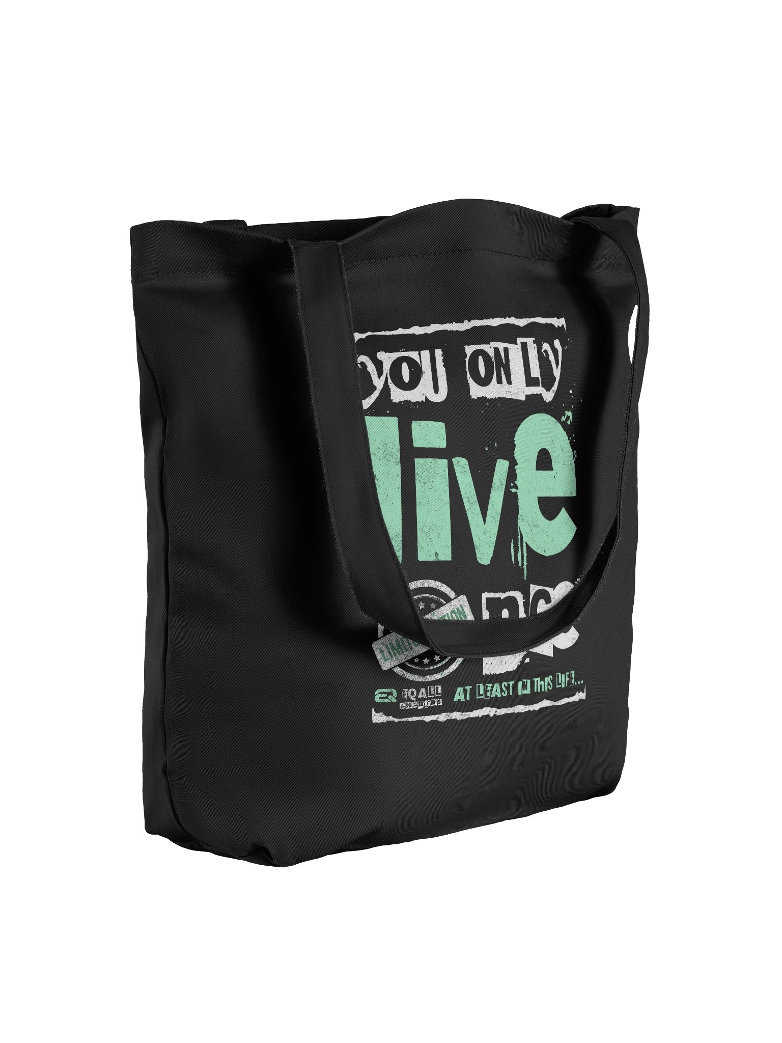 You Only Live Once! ECO Tote-bag_ R3CVR.i mode by EQALL® Essentials_Mint Green product image (2)