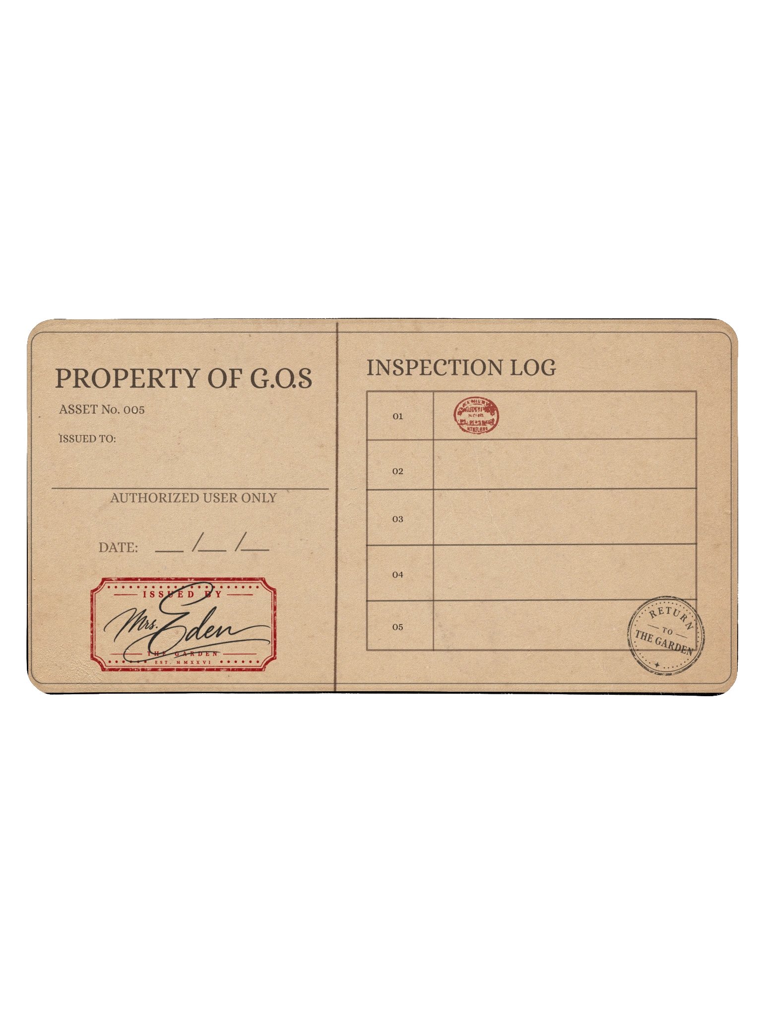Inspection Log Desk Mat product image (3)