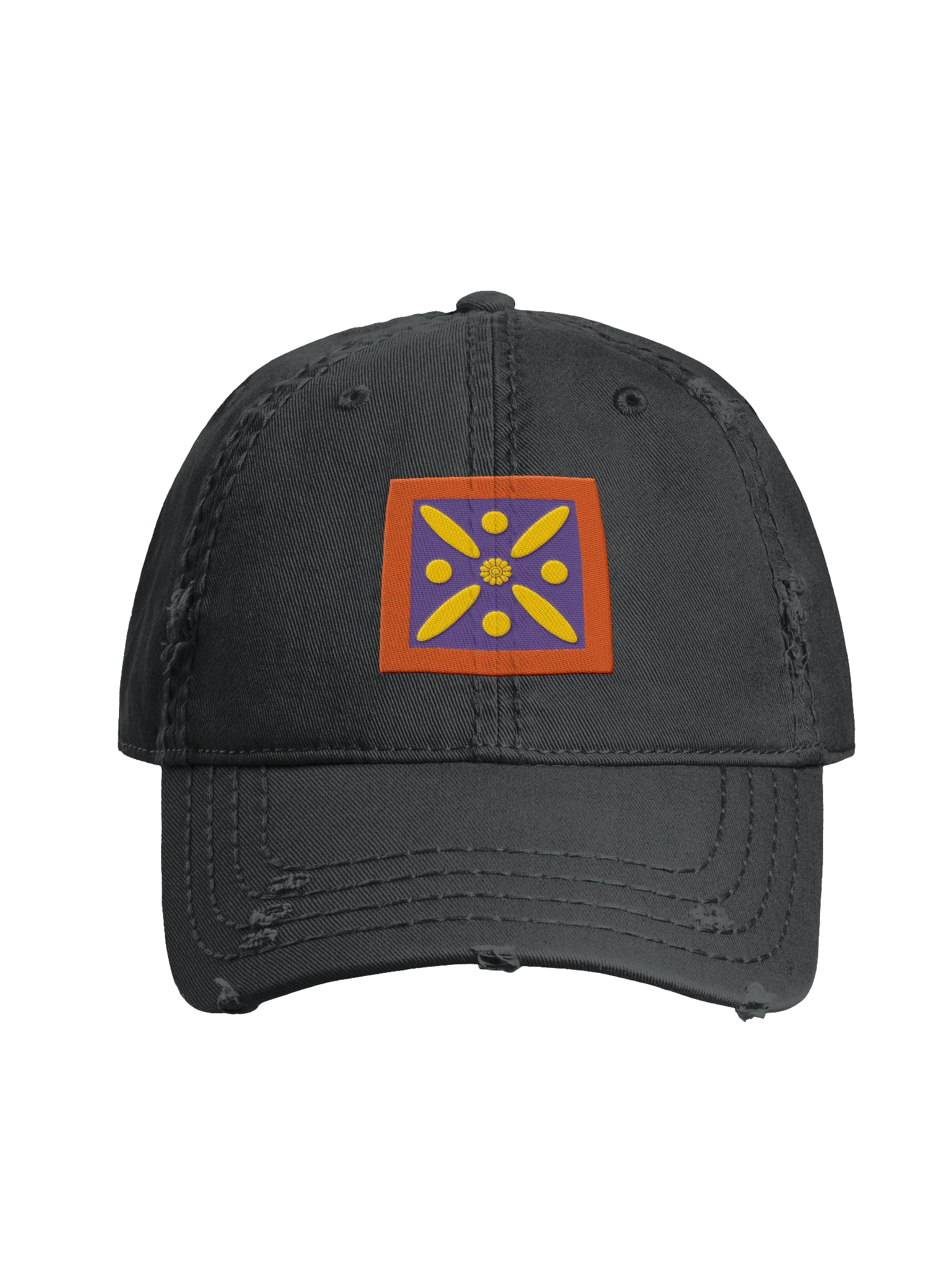 Derafsh Kaviani Distressed Dad Hat, Sassanid Empire Distressed Dad Hat, Persian Embroidery Distressed Dad Hat product image (2)