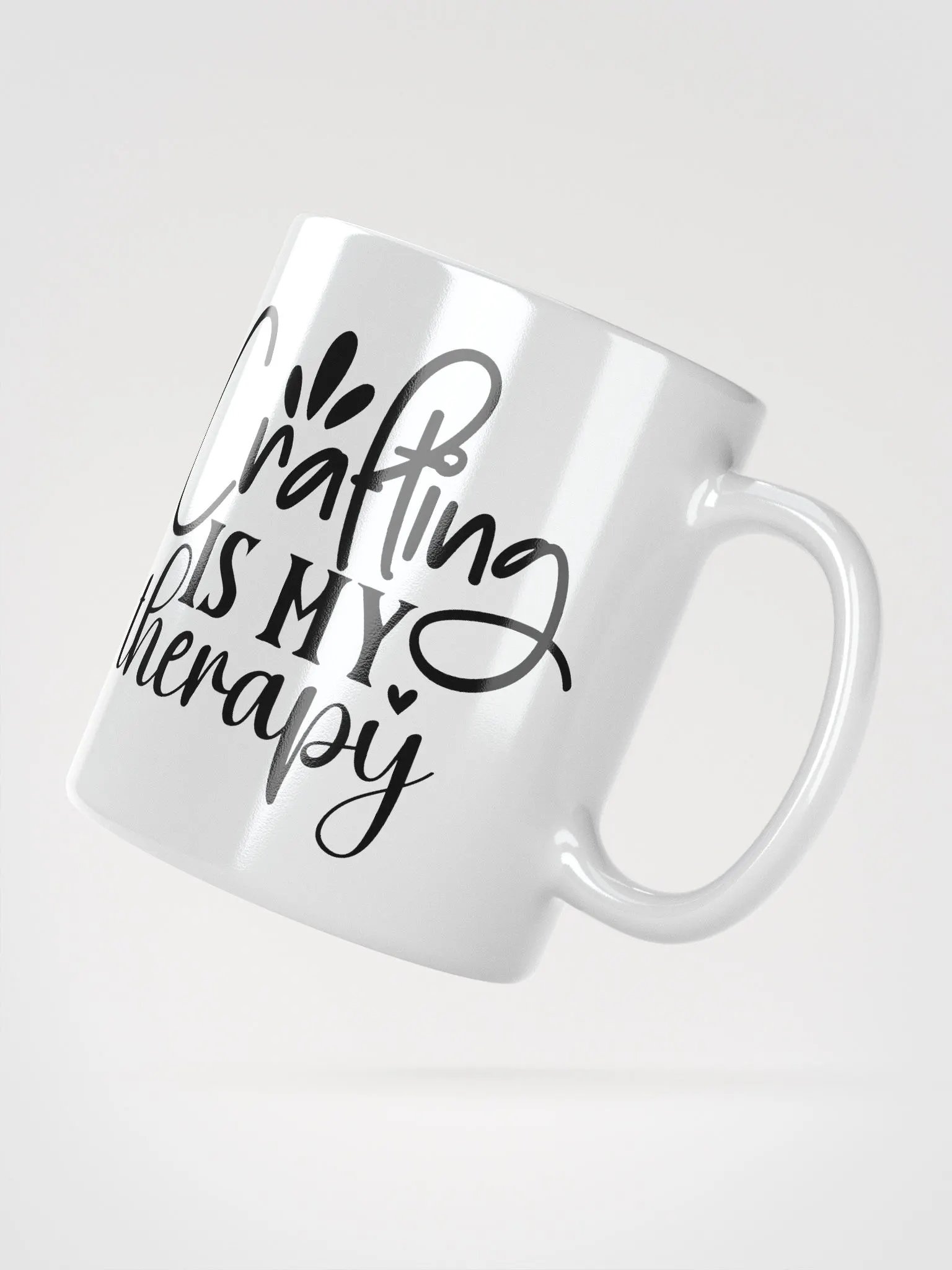 Crafting Is My Therapy White Glossy Mug product image (2)
