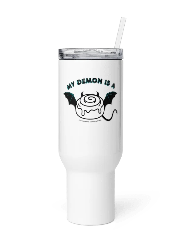 "My Demon is a Cinnamon Roll" Tumbler - Black text product image (4)