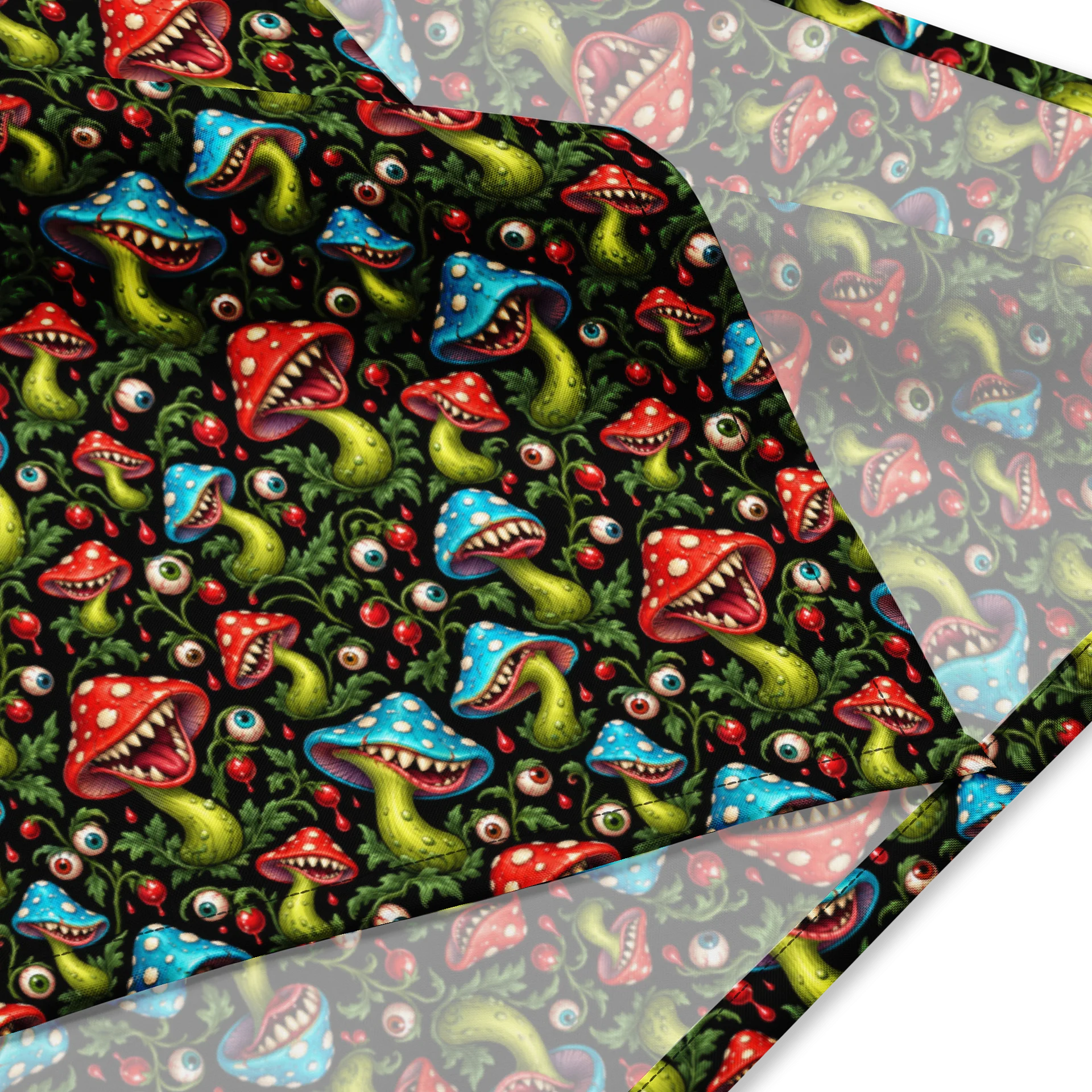 Gothic Psychedelic Mushroom and Eyeball Bandana | GroomerGlam
