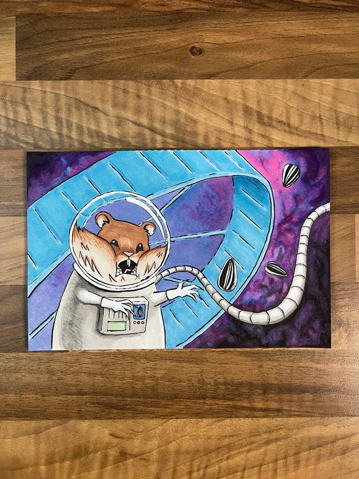 Space Hammy Alcohol Marker Original Artwork product image (1)
