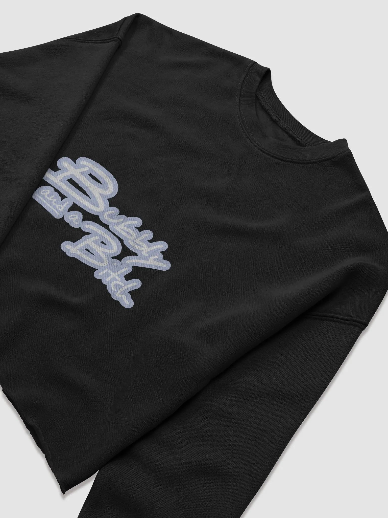 Bubbly and a B*tch (lined design, #BDCAEF) Women's Fleece Crop Sweatshirt product image (5)