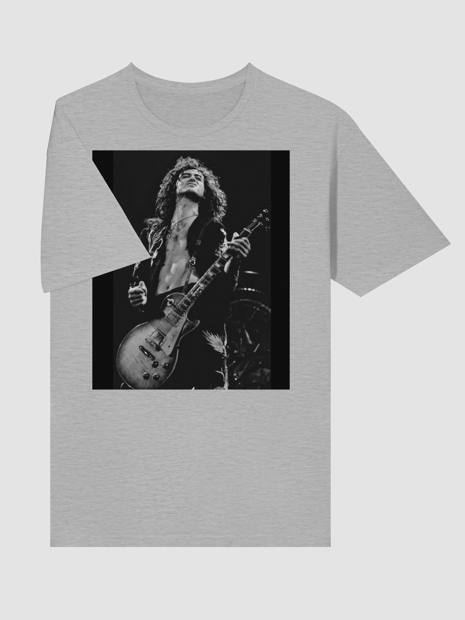 Led Zeppelin Guitarist T-Shirt | Black & White Live Rock Concert Photo Tee | Classic Rock Shirt product image (3)