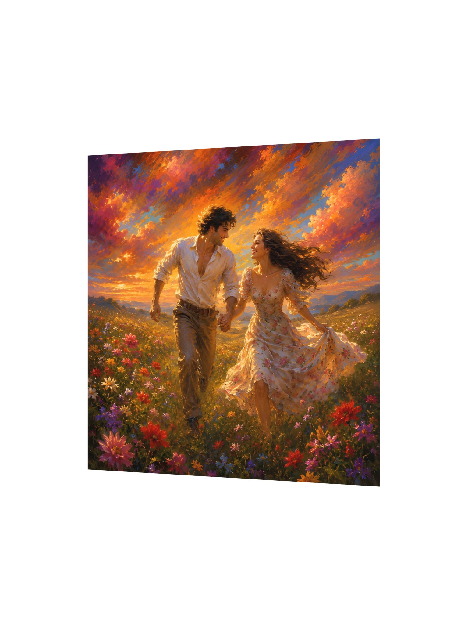 You Are My Golden Hour | 10x10 Romantic Sunset Couple Wall Art Print product image (3)