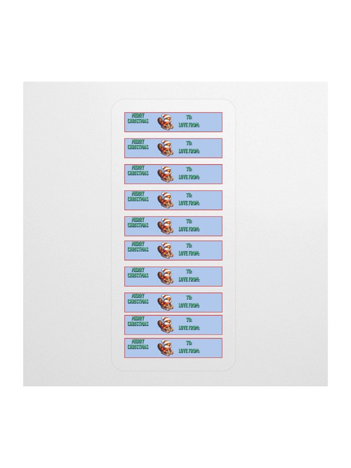 Beaver Santa's Greetings Kiss Cut Stickers product image (1)