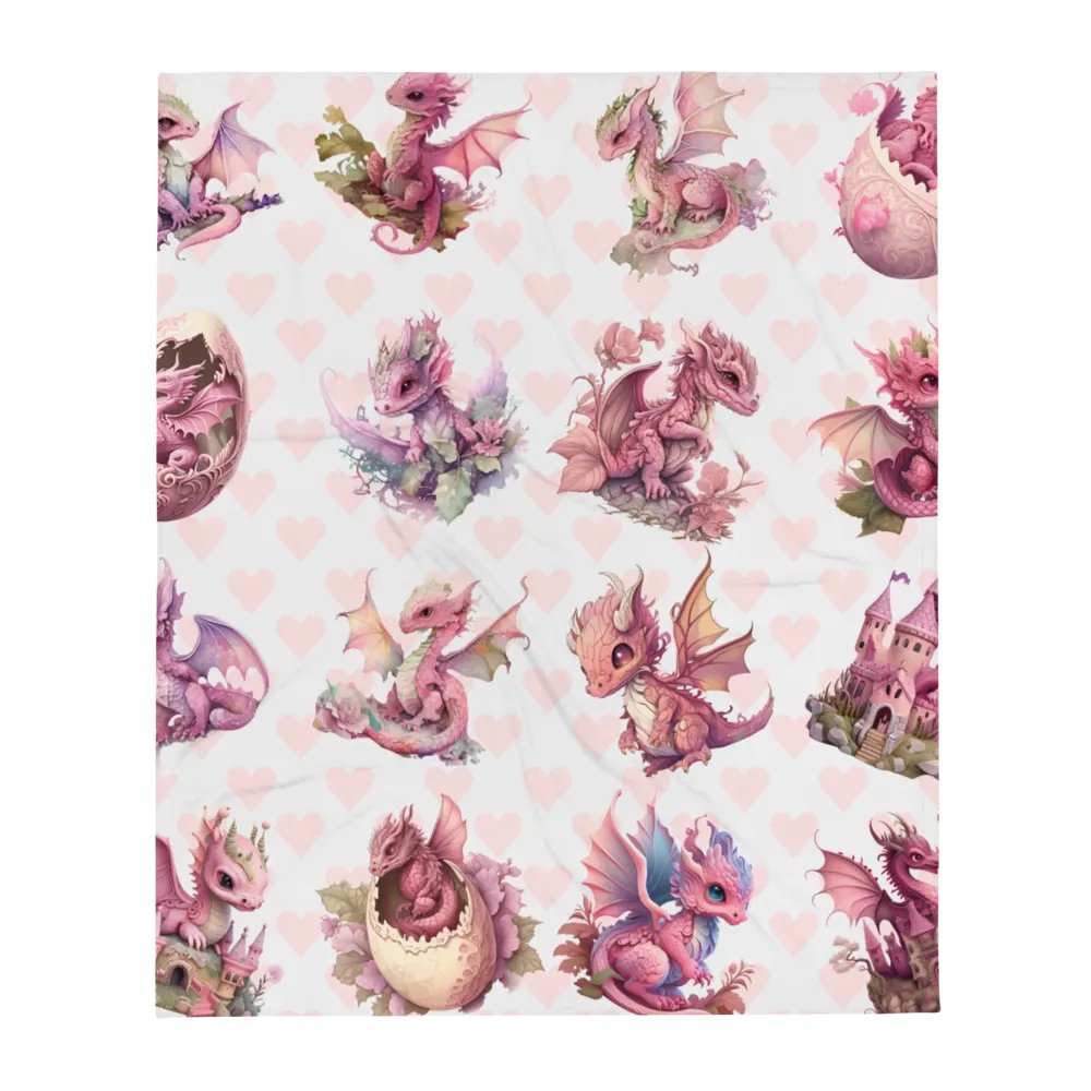 Pink Baby Dragons Throw Blanket product image (1)