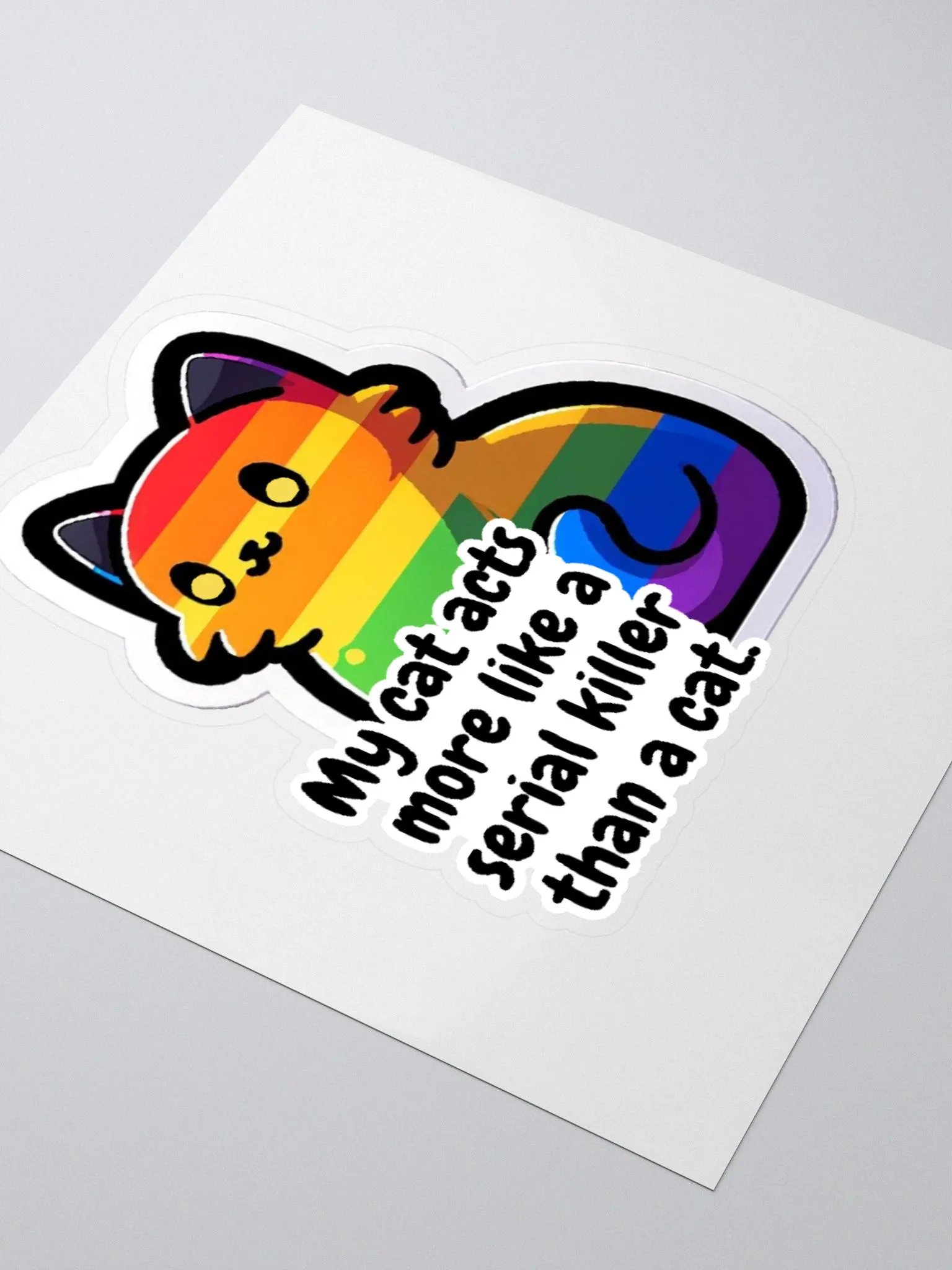 Cat Serial Killer Sticker-Cat Lover-Cat Personality-Not So Adorable Kitty Sticker product image (8)