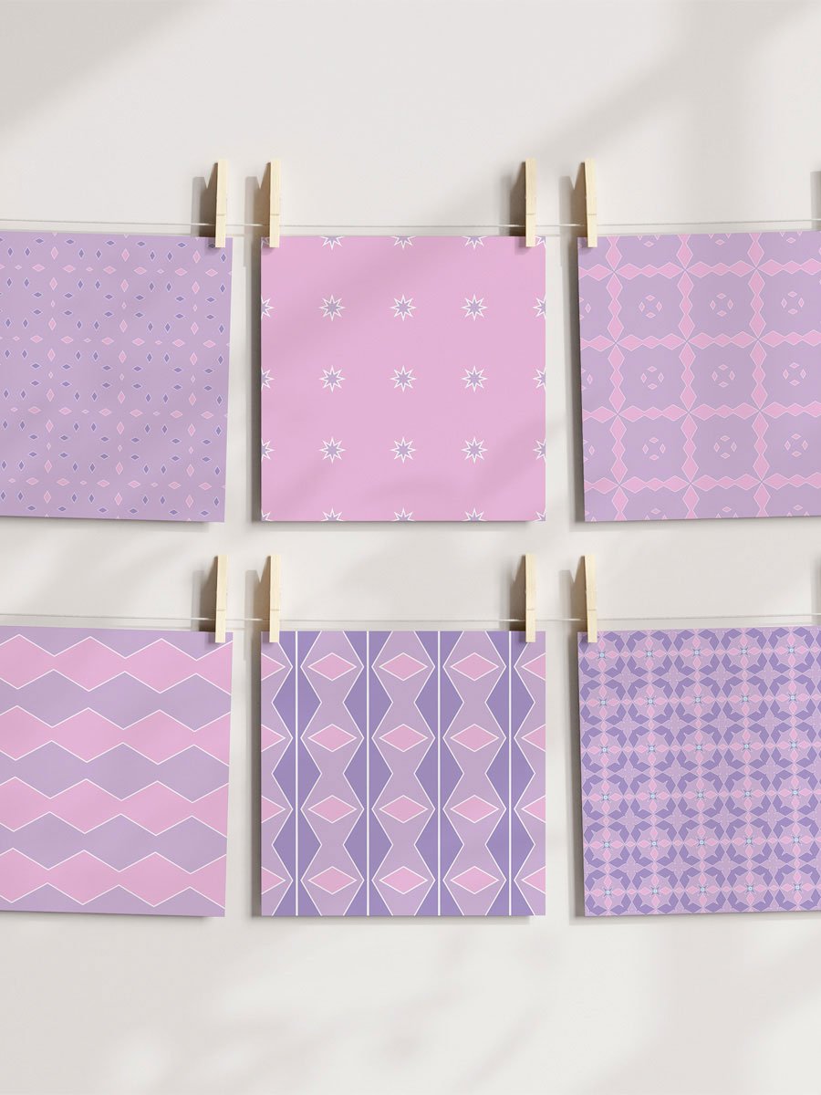 Abstract Pastels Pattern Pack 2 - Purple Pinks product image (4)