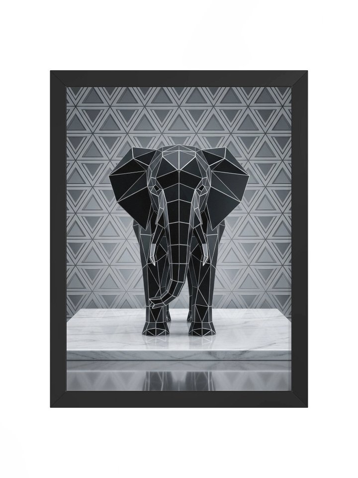Geometric Elephant Framed Poster - Neo-Deco Luxury Wall Art product image (1)