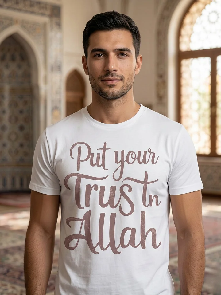 Put Your Trust in Allah T-Shirt | Tawakkul Islamic Reminder Tee | Quran 65:3 Faith Apparel product image (1)