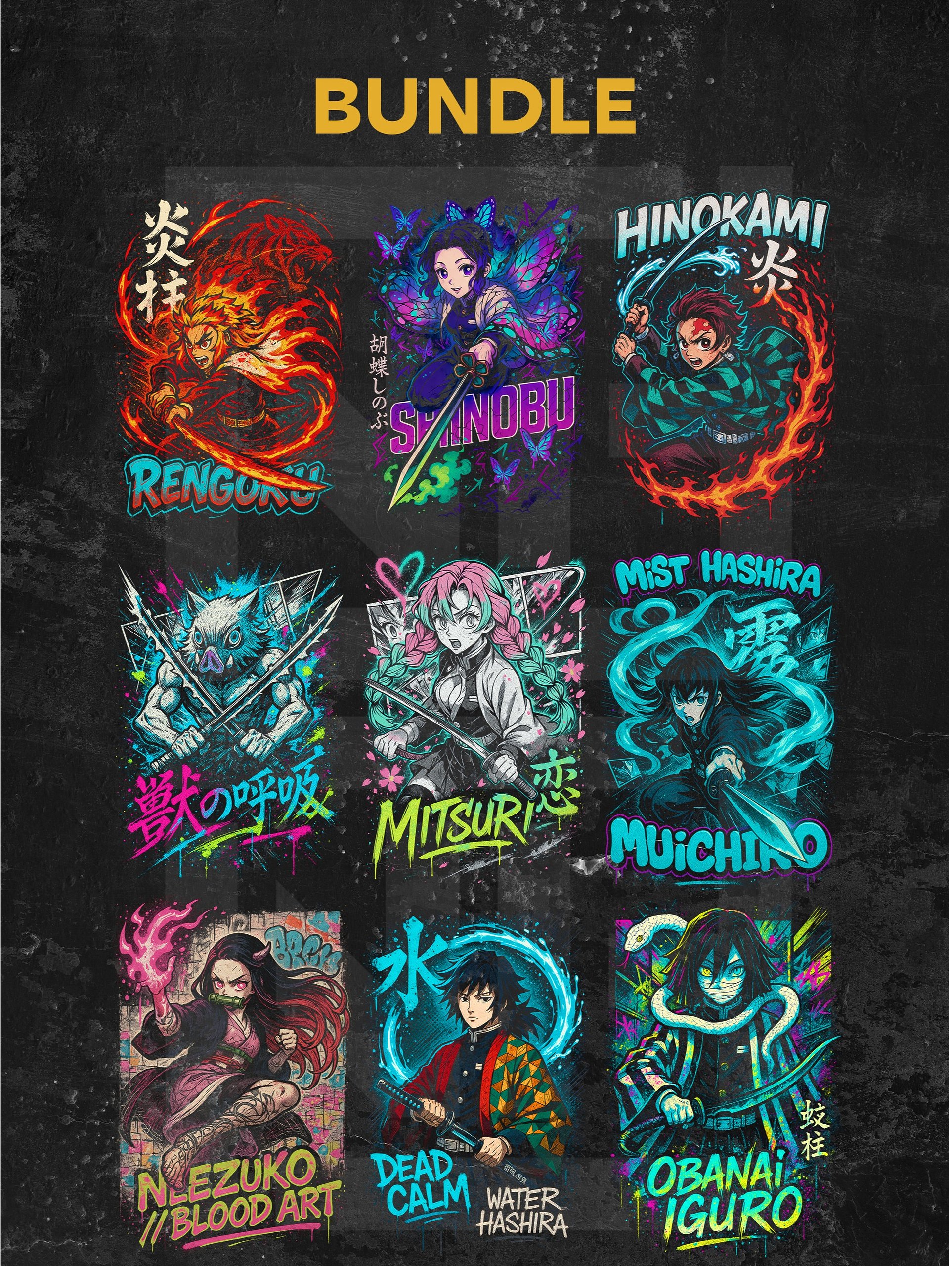 9-Piece Demon Slayer Streetwear Graphic Bundle product image (1)