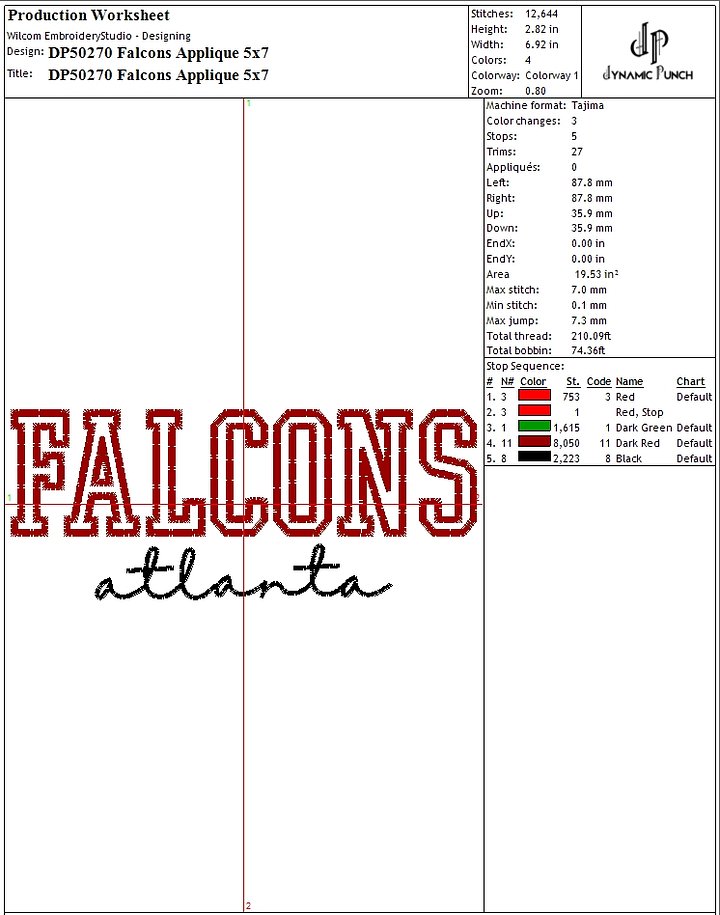NFL FALCONS APPLIQUE product image (2)