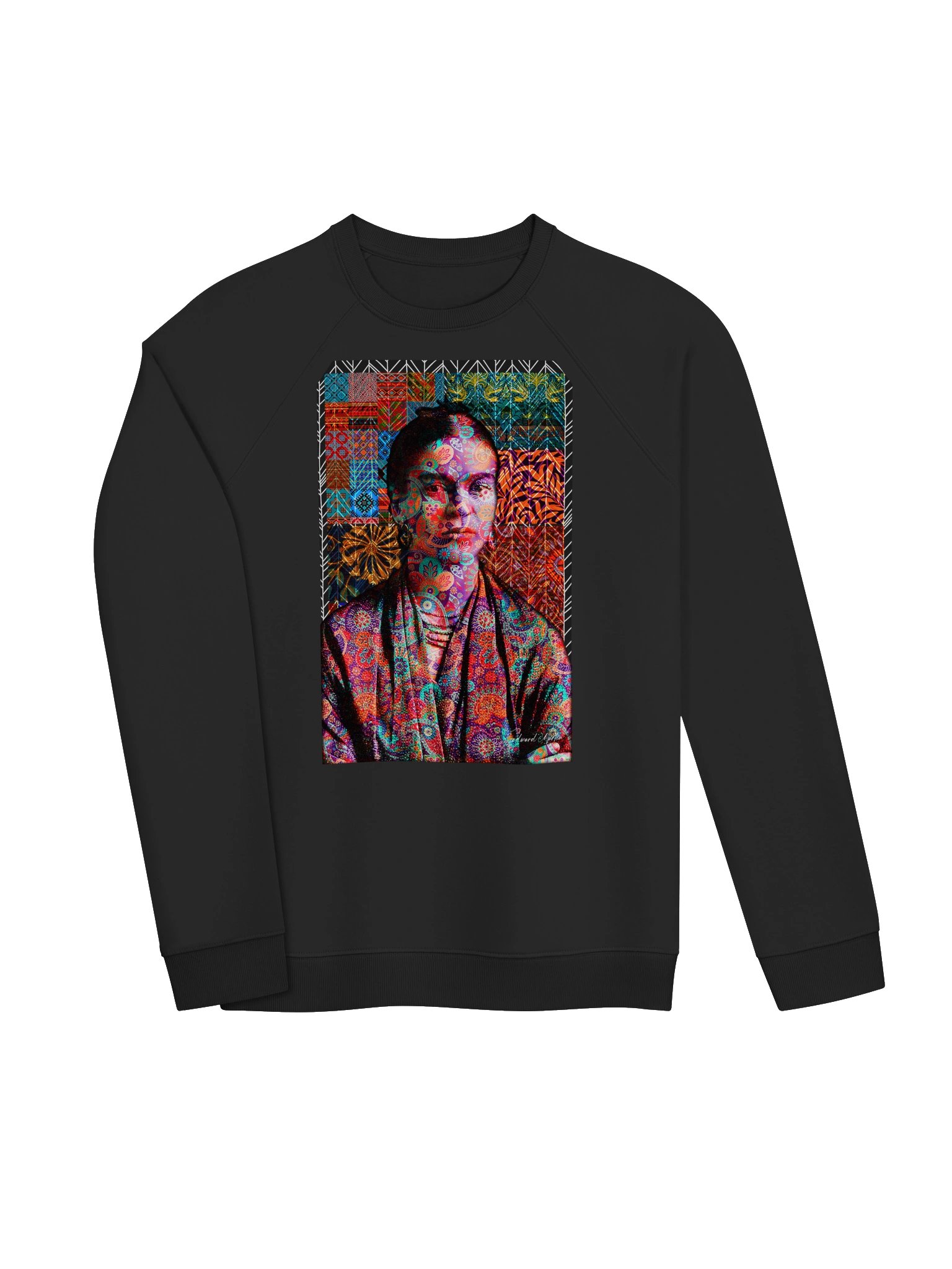 Vibrant Floral Frida Portrait Raglan Sweatshirt product image (13)