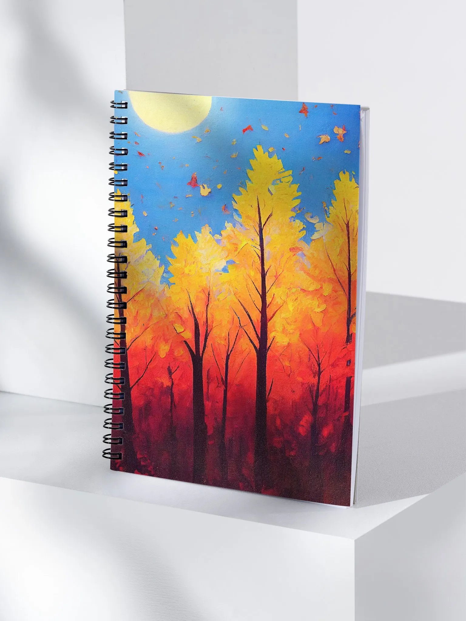 Fall Leaves In The Wind - Autumn Spiral Notebook product image (4)