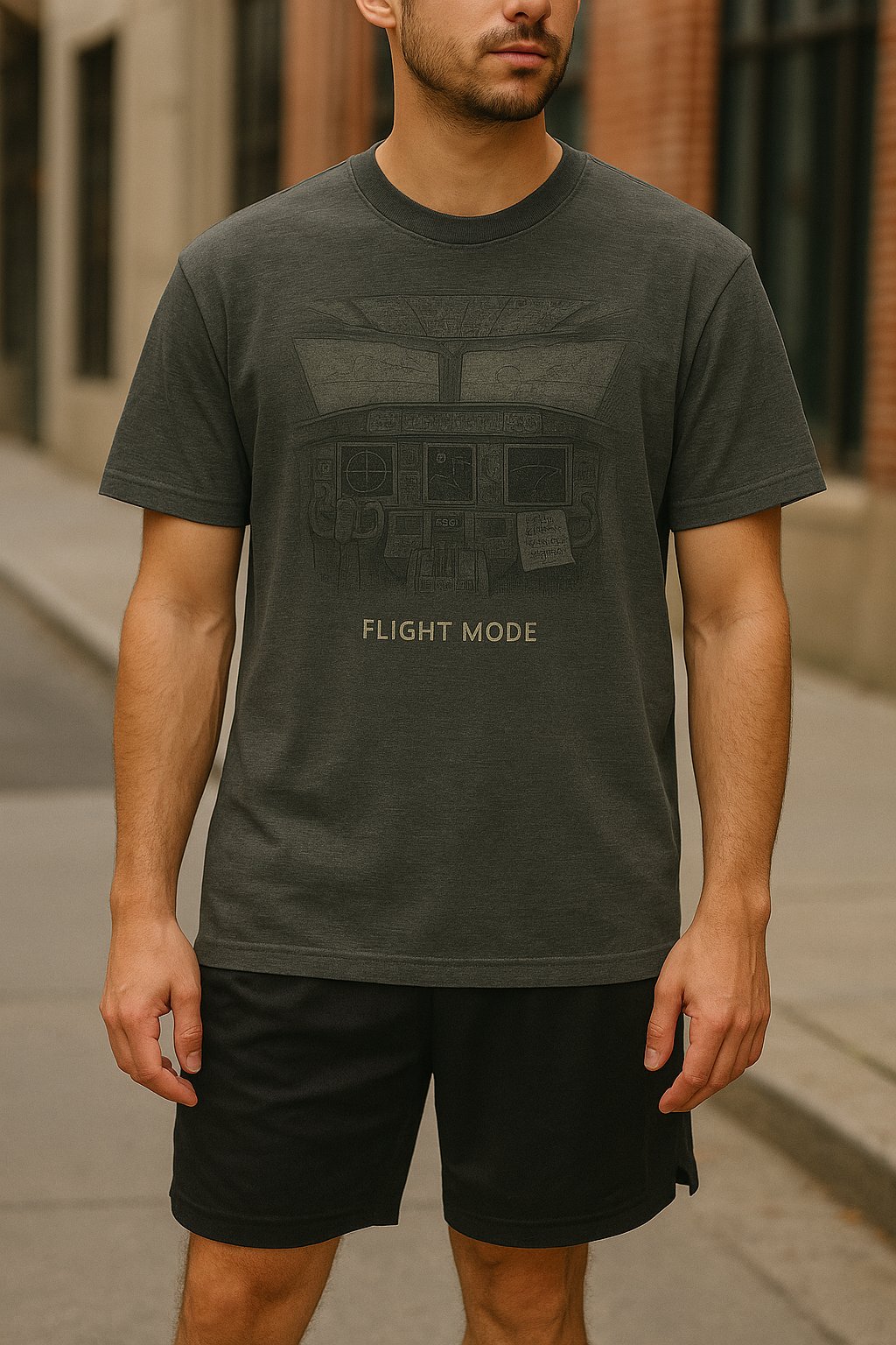 FLIGHT MODE- Washed Cockpit Tee (Charcoal Heather | Cotton Heritage Premium) product image (12)