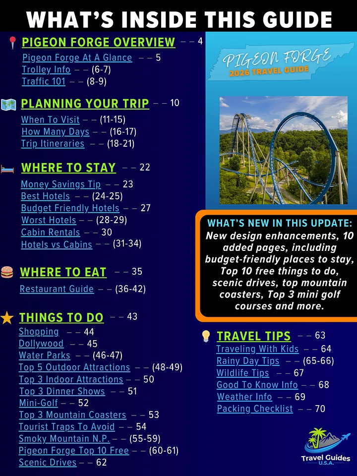Pigeon Forge Travel Guide 2026 | 71-Page Digital Guide + Printer-Friendly Version product image (2)