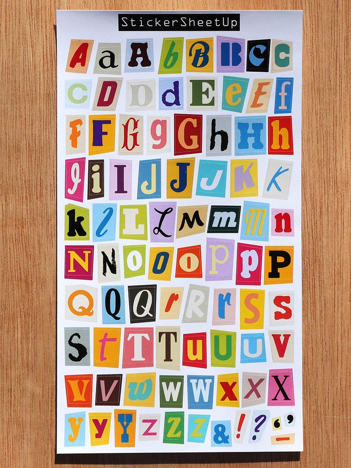Ransom Note Alphabet Sticker Sheet 002 product image (2)