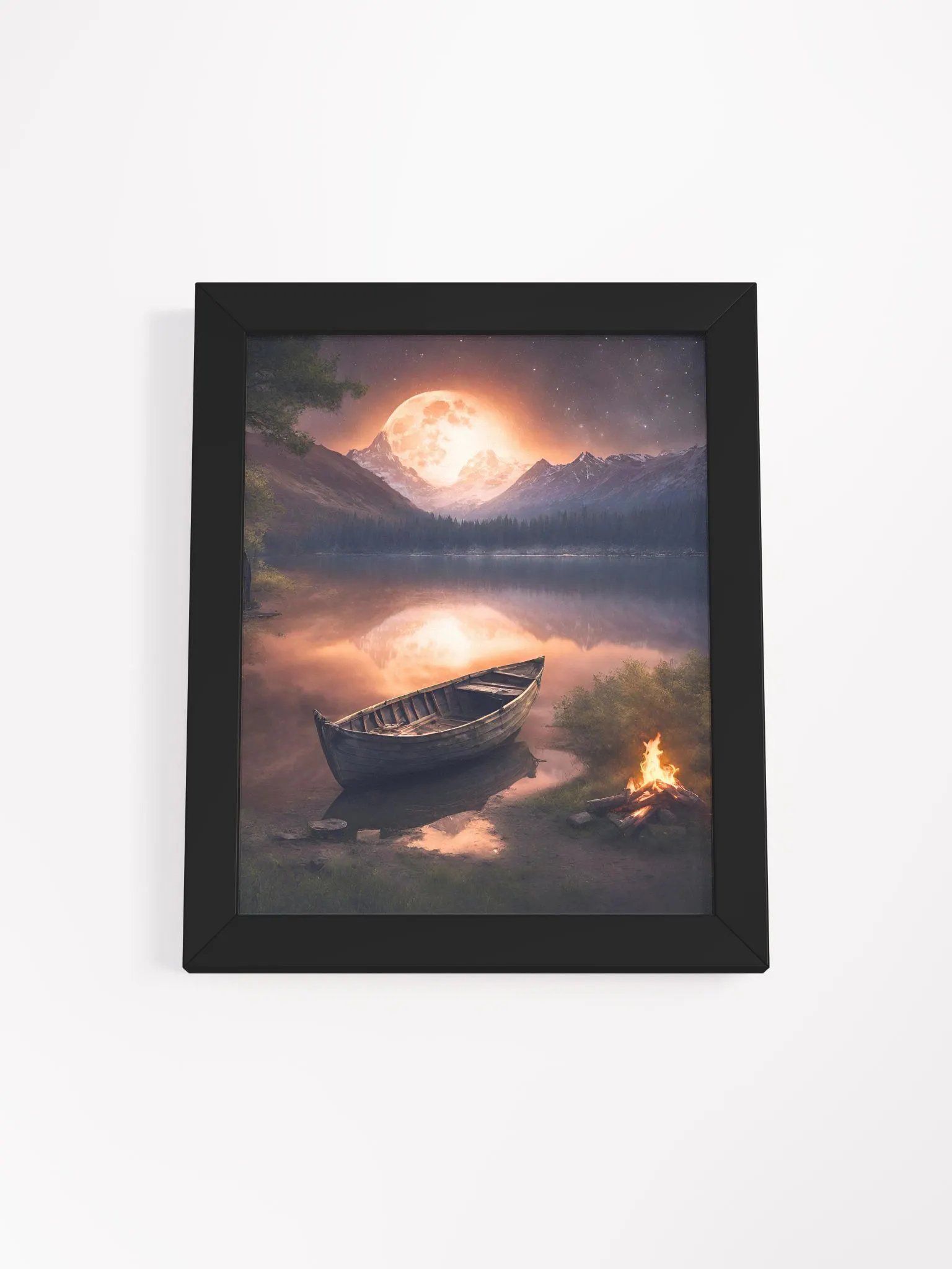 Moonlit Row Boat Framed Poster product image (6)