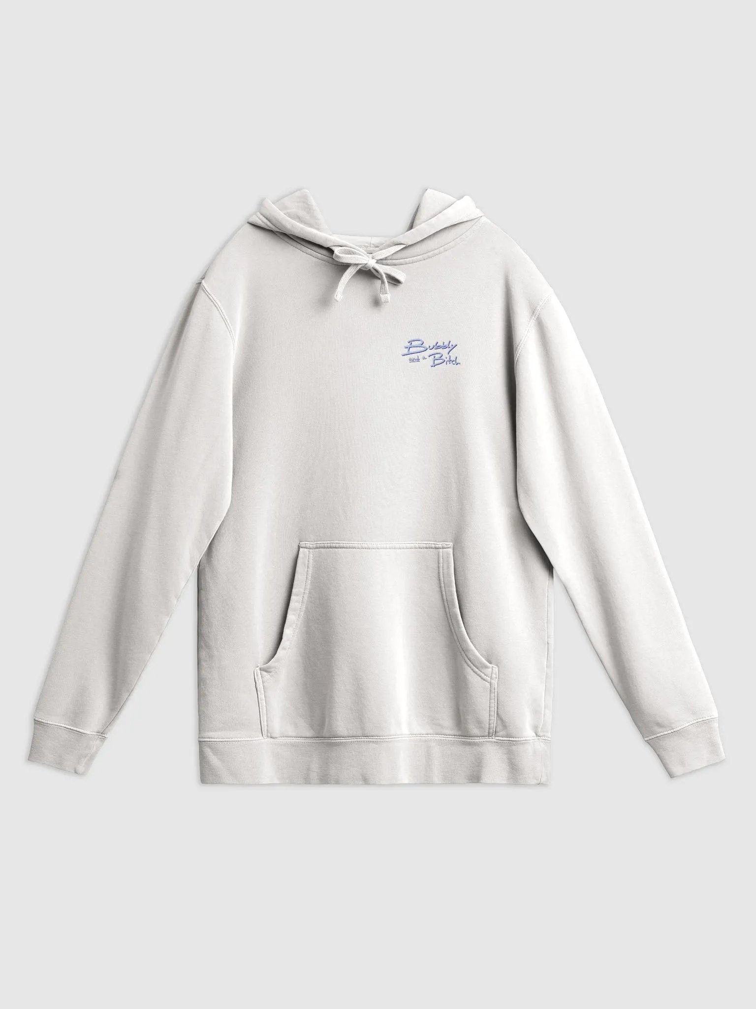Bubbly and a B*tch (sm. blue and purple design) printed pigment hoodie product image (1)