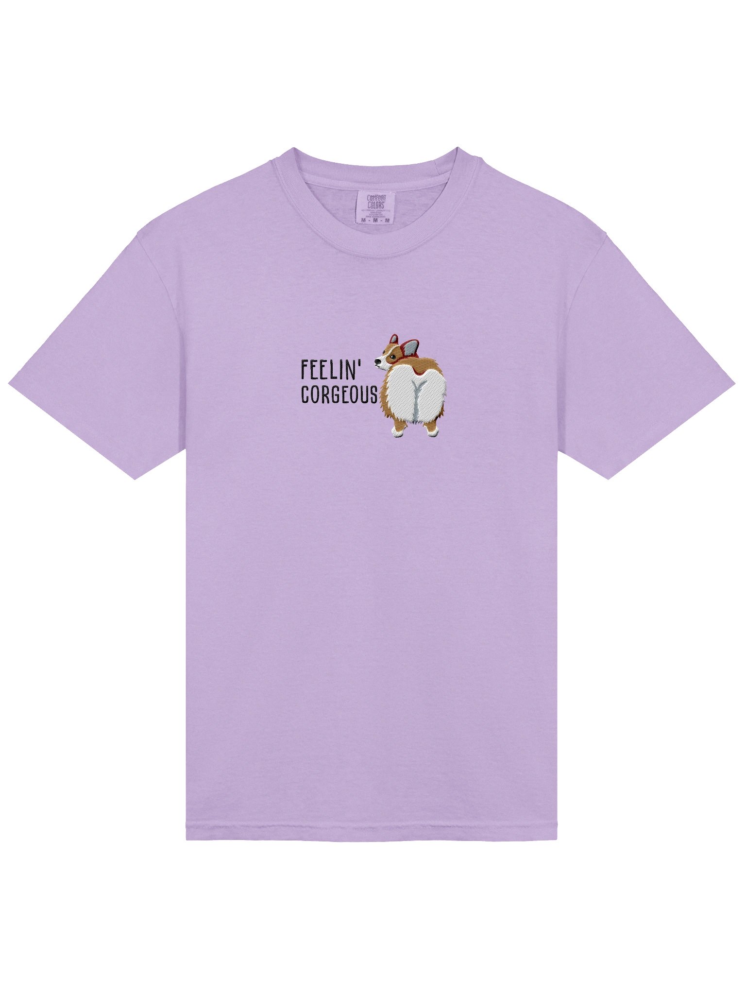 Feelin' Corgeous T-Shirt(Embroidered) of a Pembroke Welsh Corgi(Tan) product image (6)