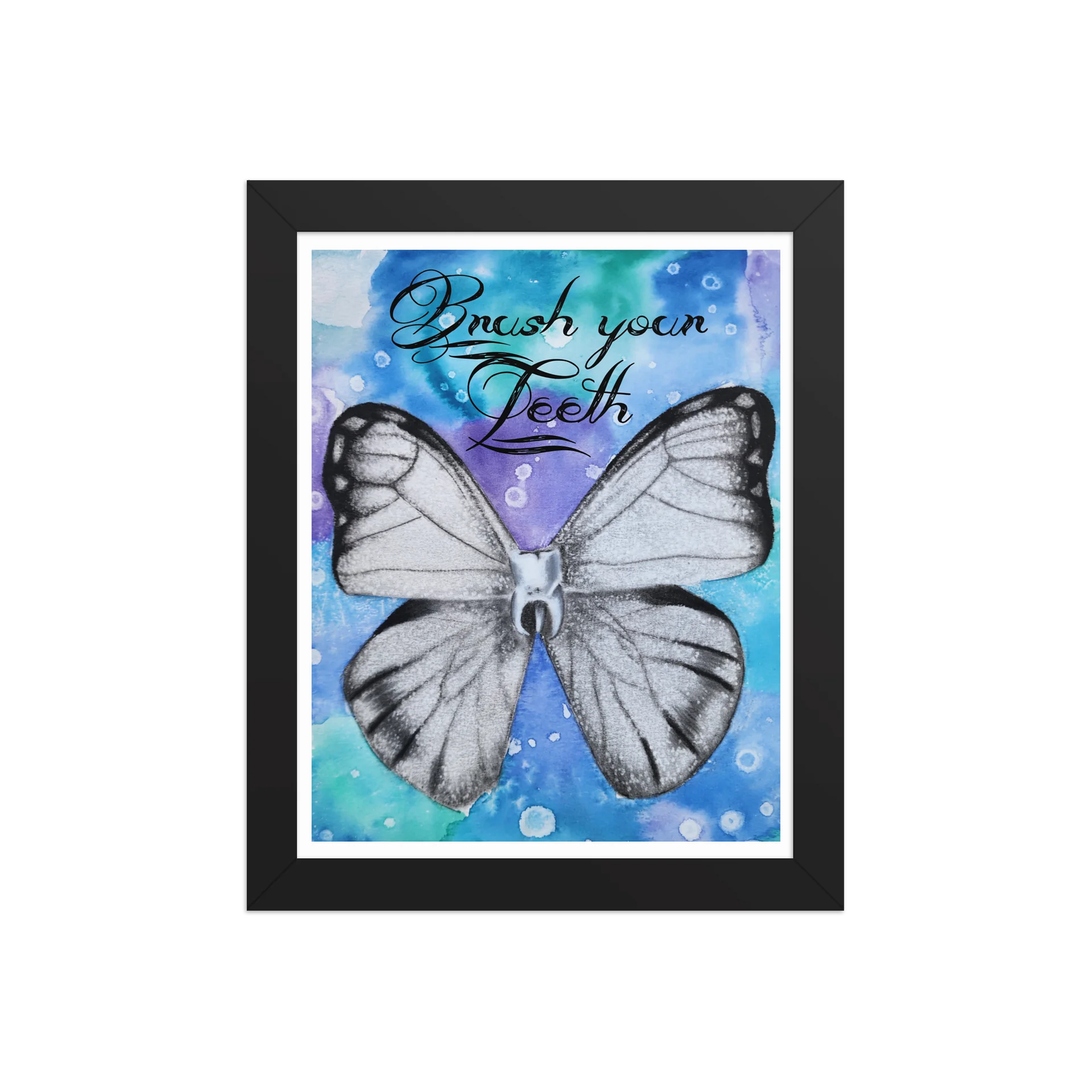 Watercolor and Charcoal Tooth Fairy Framed Art Print product image (1)