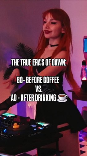 every morning at the dawn of time there are 2 eras: BC (before coffee) and AD (after drinking ☕️) you can listen to my track ...