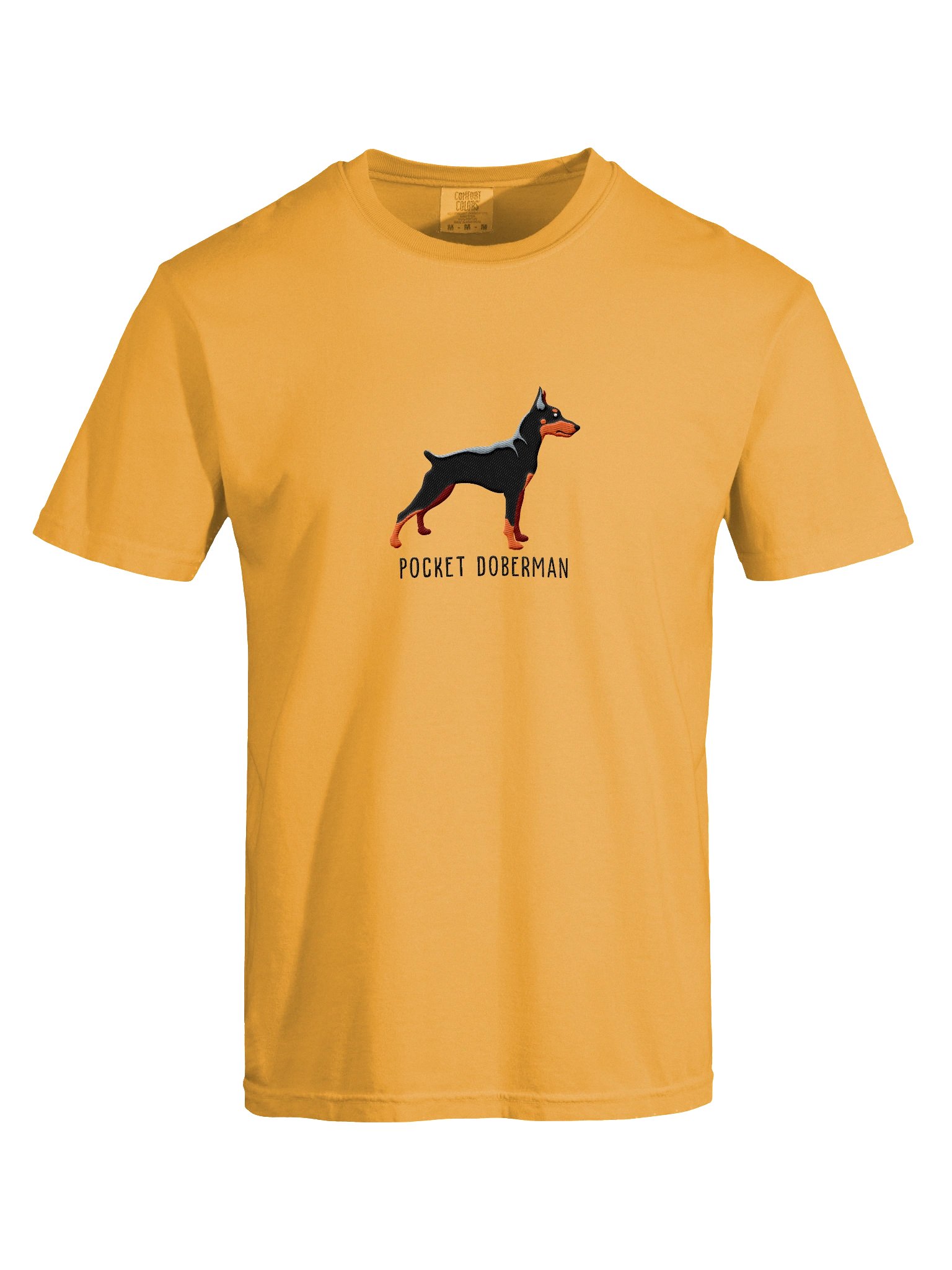 Pocket Doberman T-Shirt(Embroidered) of a Miniature Pinscher(Black & Tan) product image (10)