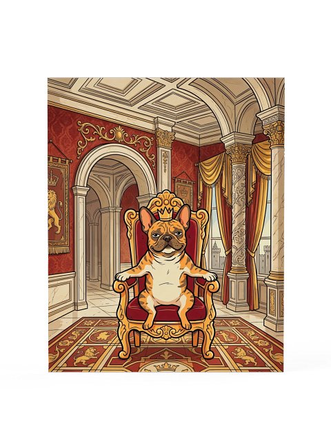 French Bulldog on the Throne Poster