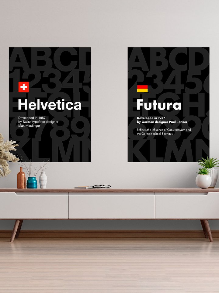 Helvetica font poster, 1957 — design typography poster, abstract print, aesthetic art poster, modern poster, typography wall decor, text art product image (2)
