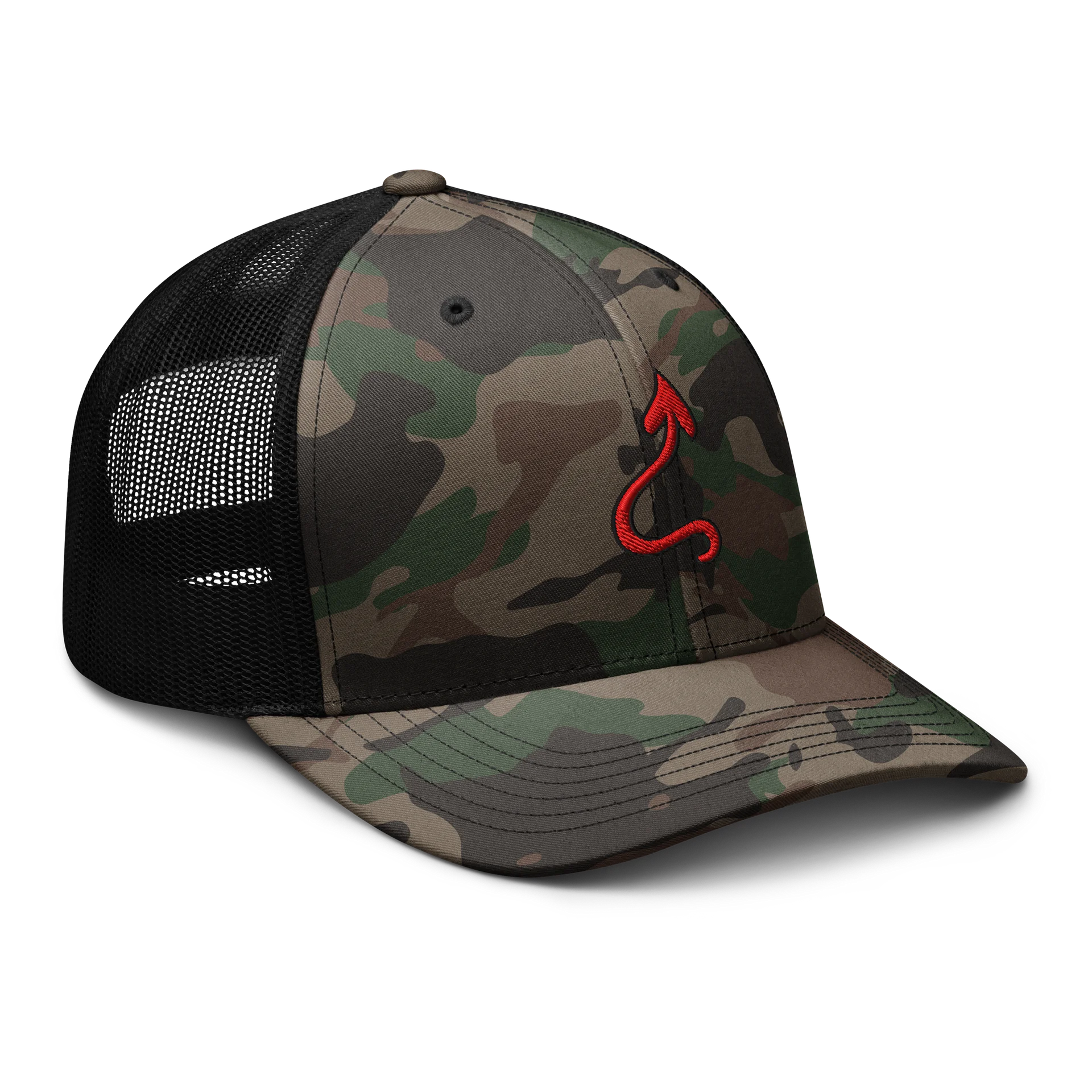 Booty Demon Devil Tail Men's Camo Embroidered Trucker Hat product image (6)