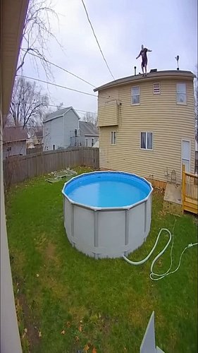My neighbor DESTROYED his pool when he jumped off his ROOF