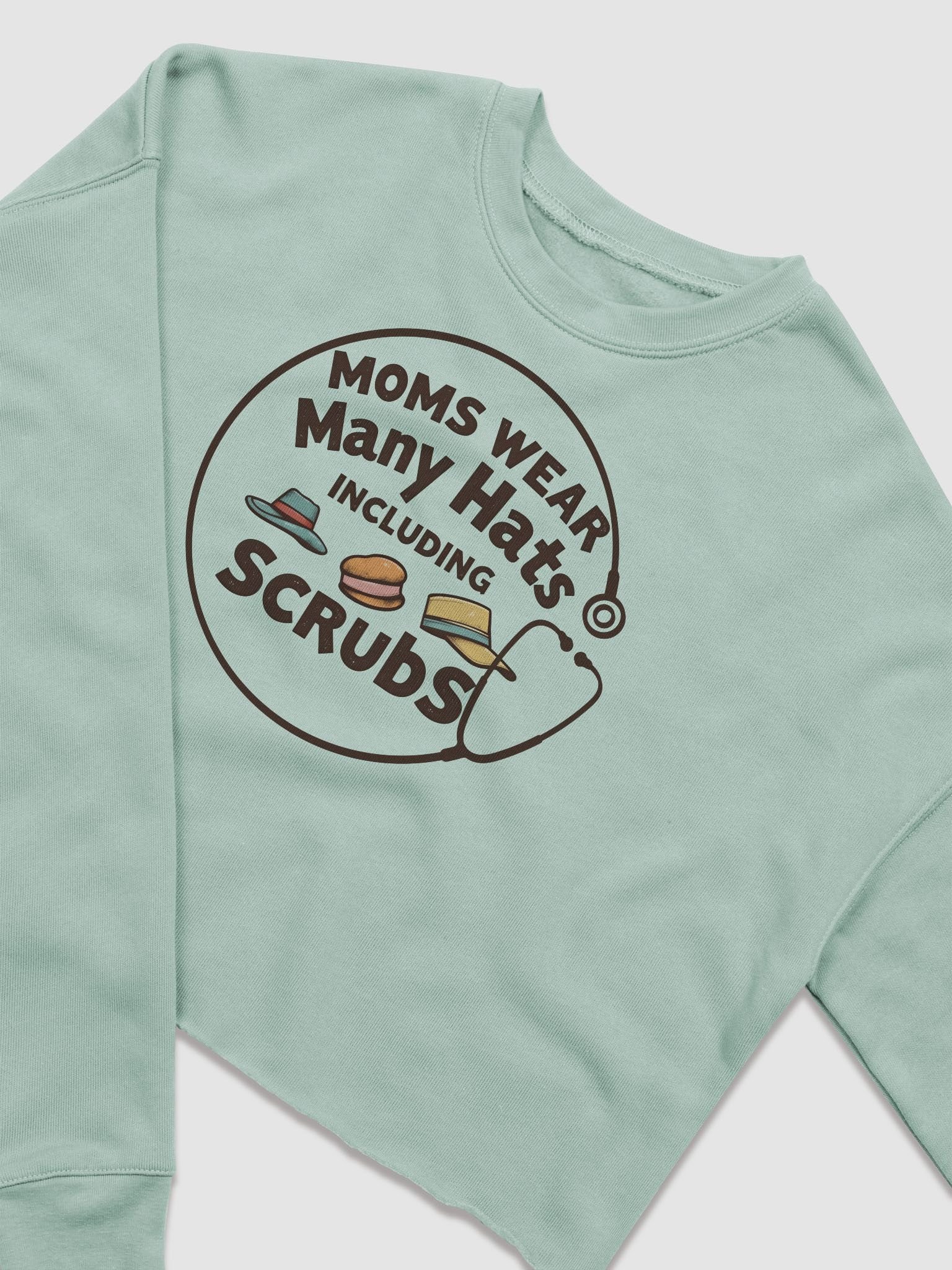 circular stethoscope, Moms Wear Many Hats Crop Sweatshirt product image (5)
