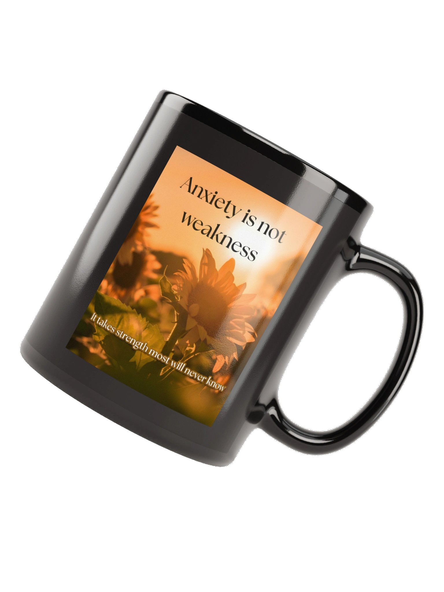 Mind Matter- Anxiety Takes Strength- Black Glossy Mug product image (12)