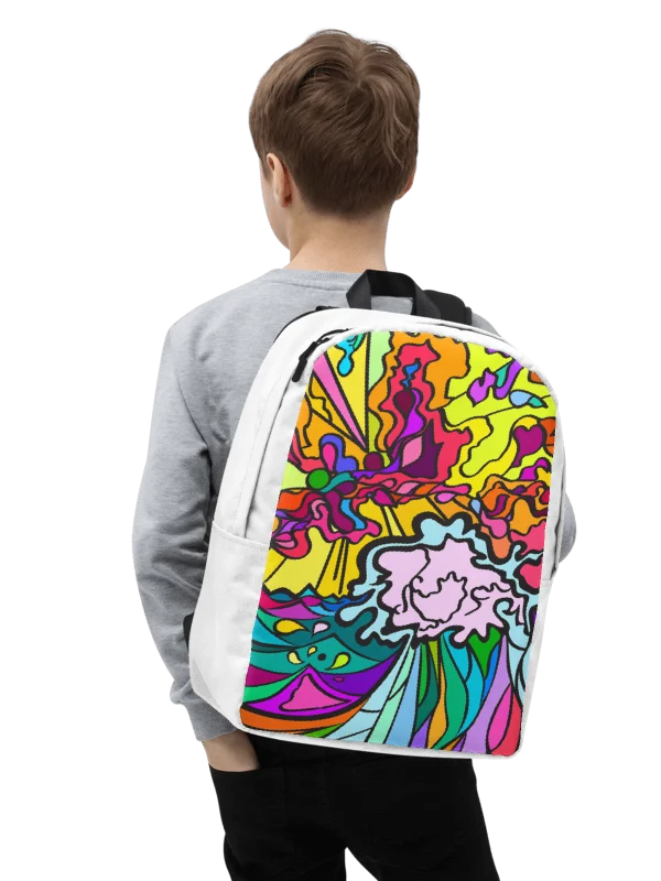 Vibrant Swirls Custom Backpack – Wave at Sunset product image (7)