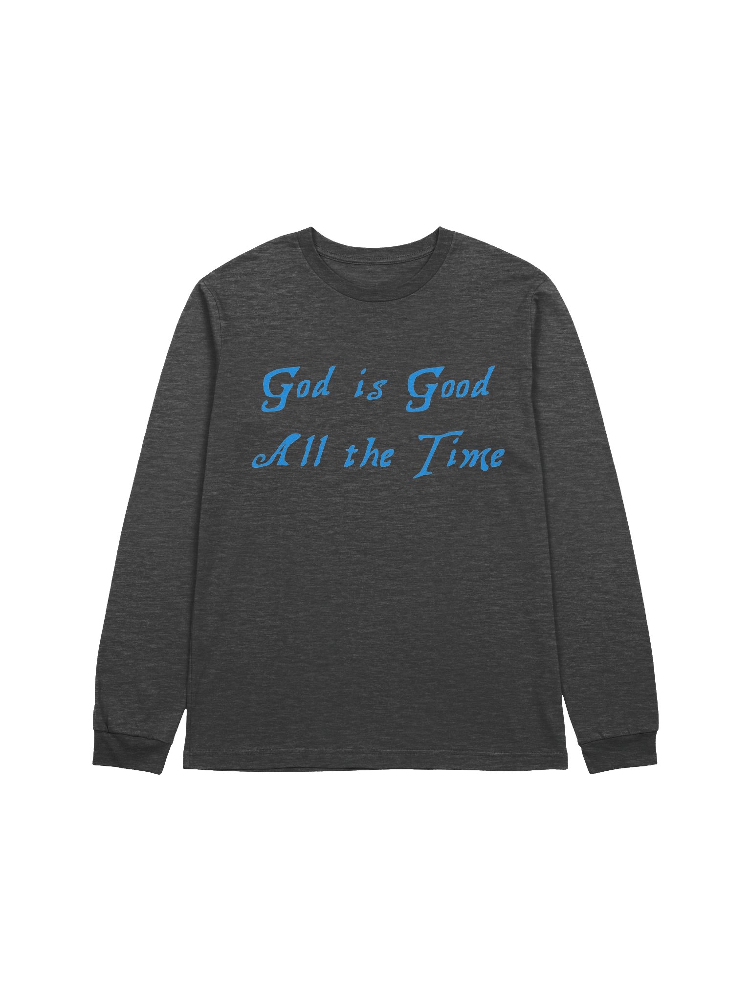 God is Good — Blue Cursive Long-Sleeve Tee product image (3)