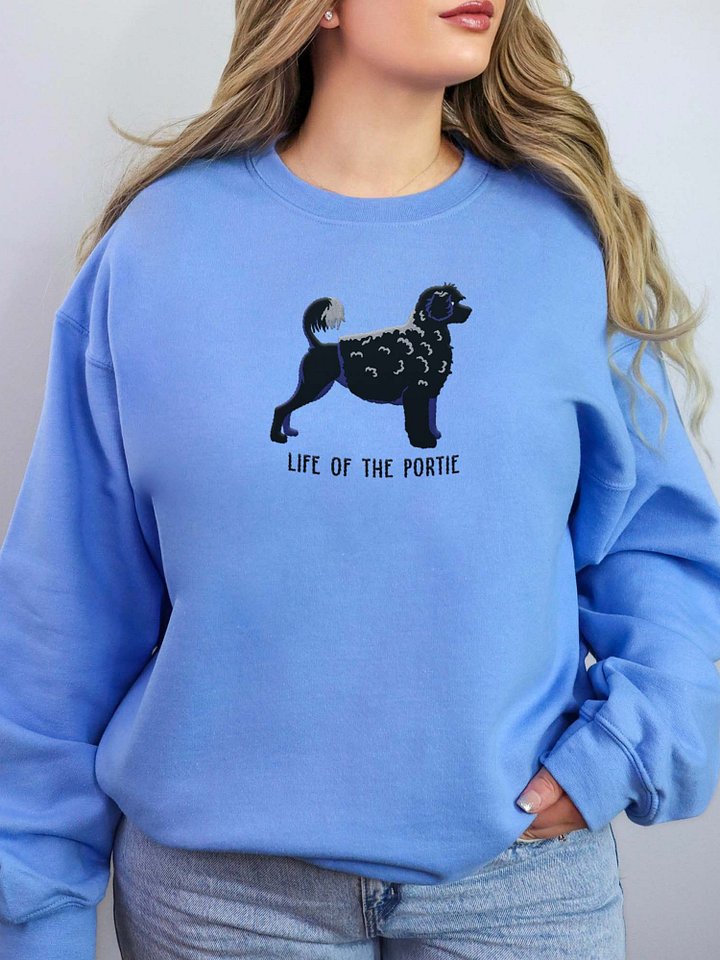 Life of the Portie Sweatshirt (Embroidered) of a Portuguese Water Dog(Black) product image (2)