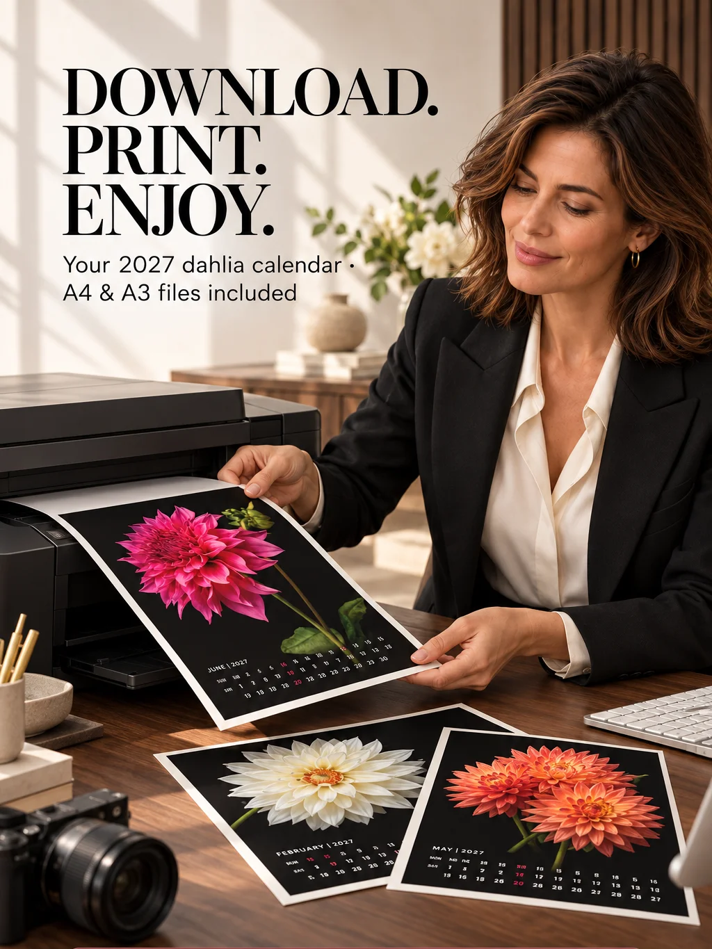 Dahlia Portraits 2027 - Printable Fine Art Calendar product image (2)