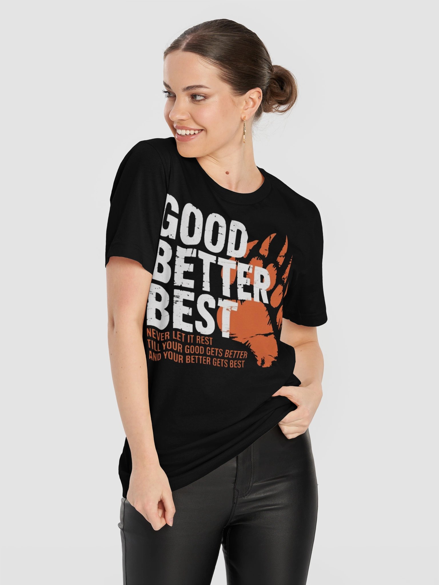 Good Better Best Motivational Bear Paw Supersoft T-shirt product image (11)